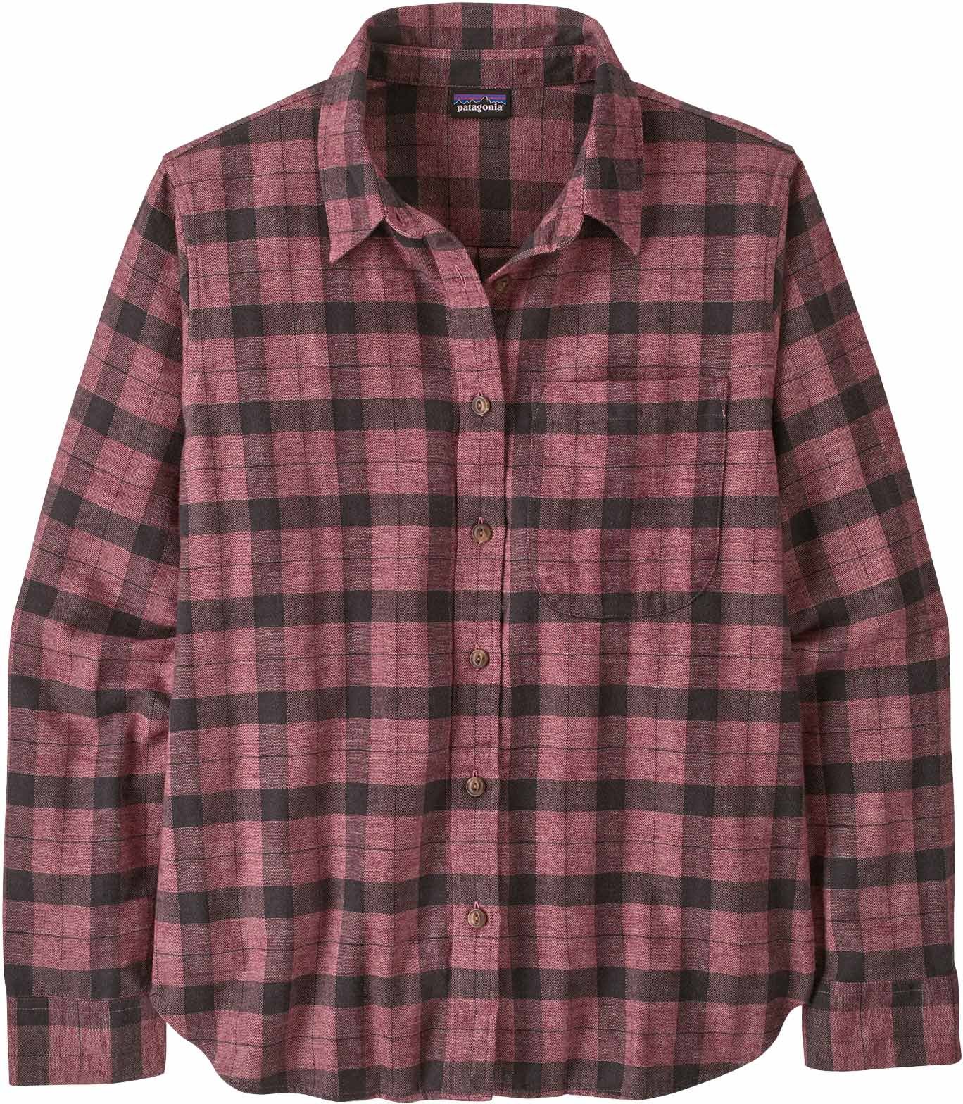 W's LW Fjord Flannel Shirt Evergreen Fjord Berry Fig + Patagonia