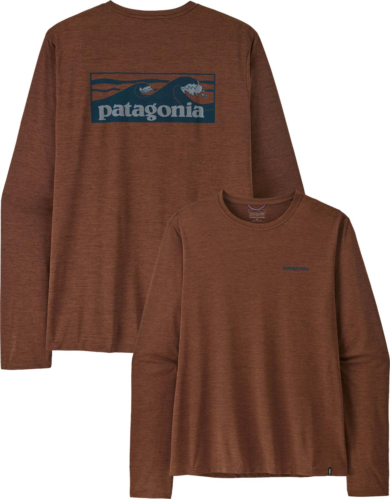 M's L/S Cap Cool Daily Shirt - Boardshort Logo Berm Brown Light X-Dye + Patagonia