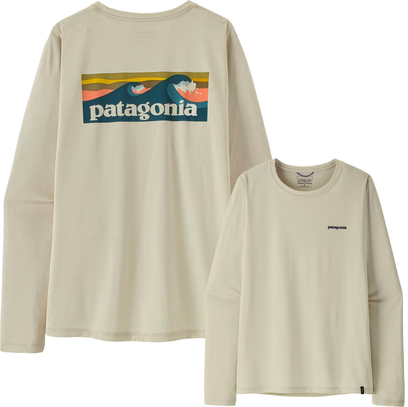 W's L/S Cap Cool Daily Shirt - Boardshort Logo Dyno White + Patagonia