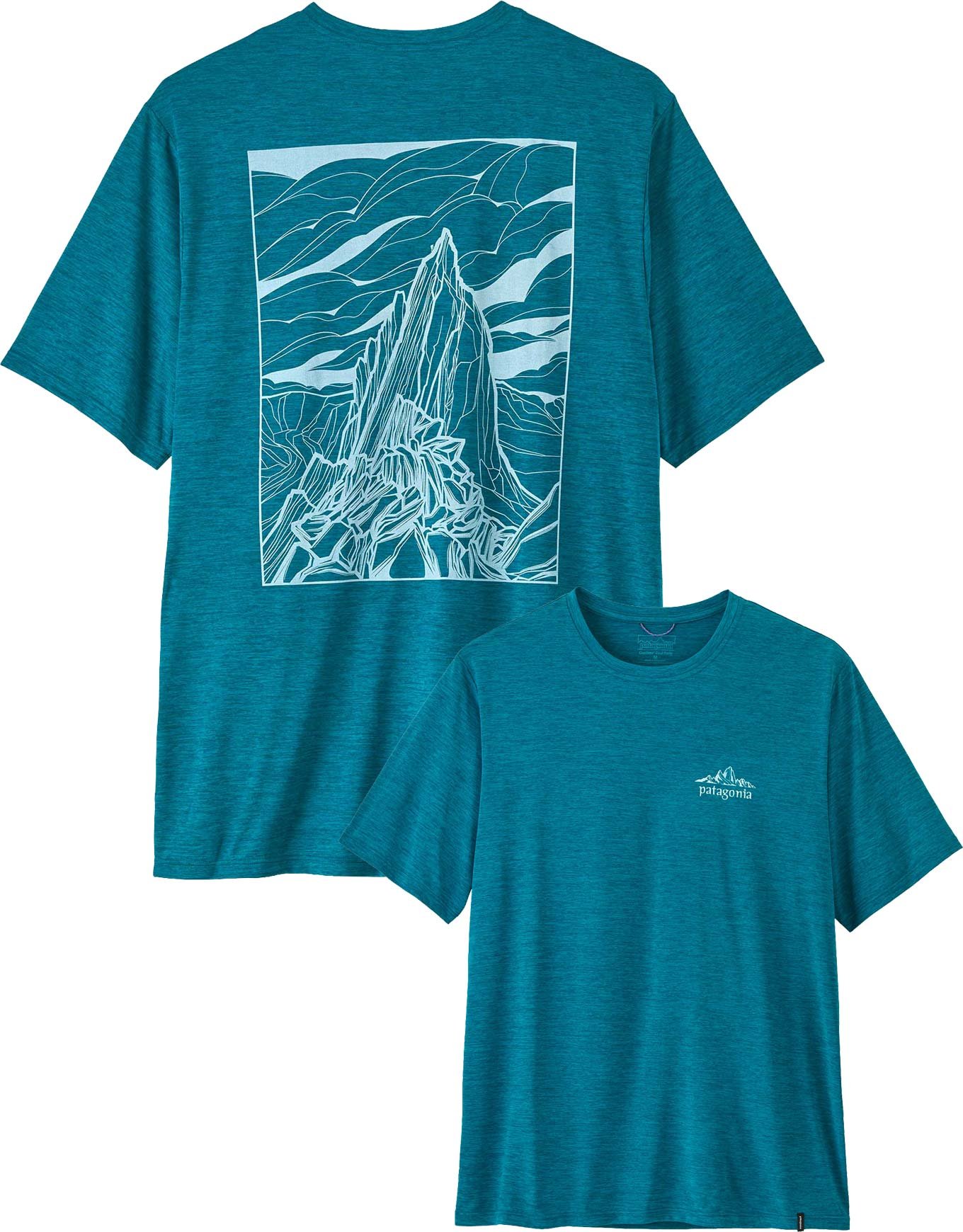 M's Cap Cool Daily Shirt - Cloud Crag Glacial Blue Light X-Dye + Patagonia