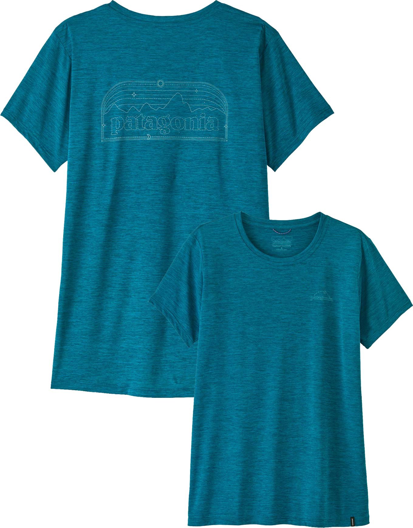 W's Cap Cool Daily Shirt - P-6 Cosmos Glacial Blue Light X-Dye + Patagonia