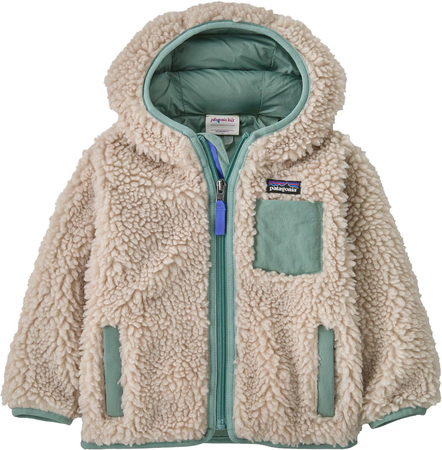Baby Retro-X Hoody Natural w/Cover Green + Patagonia
