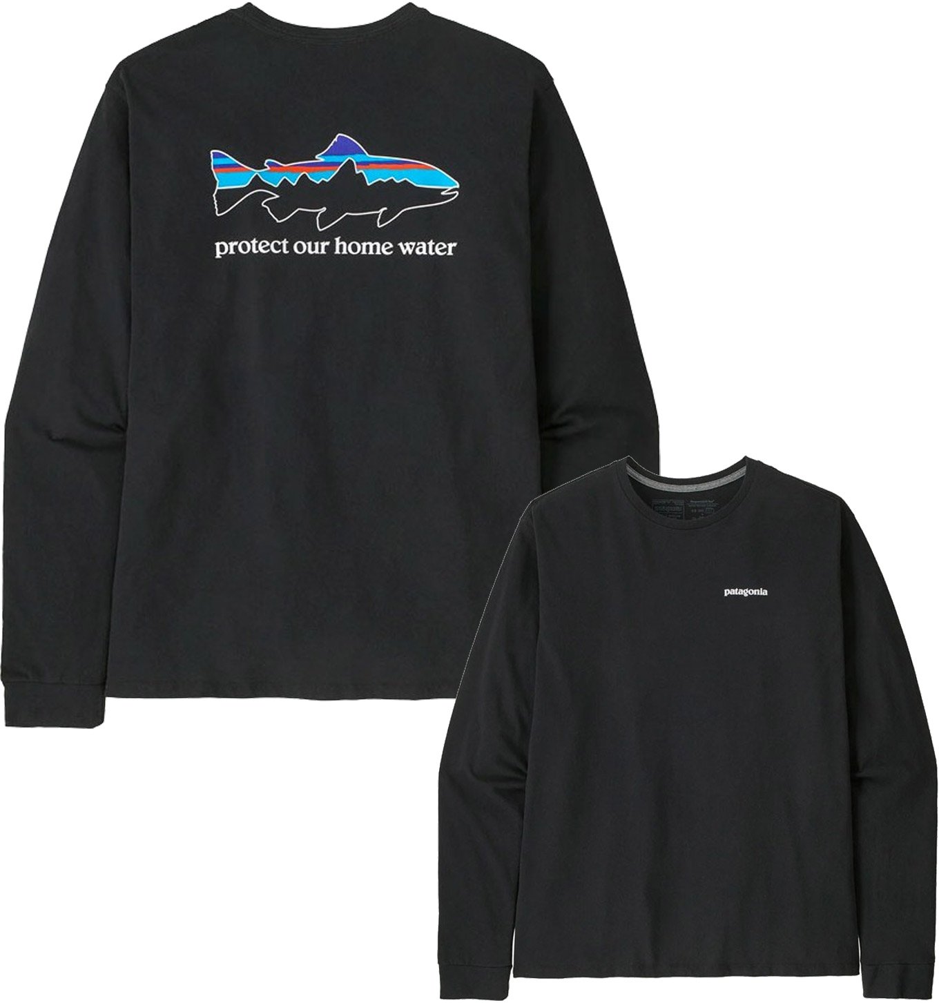 M's L/S Home Water Trout Responsibili-Tee Black + Patagonia