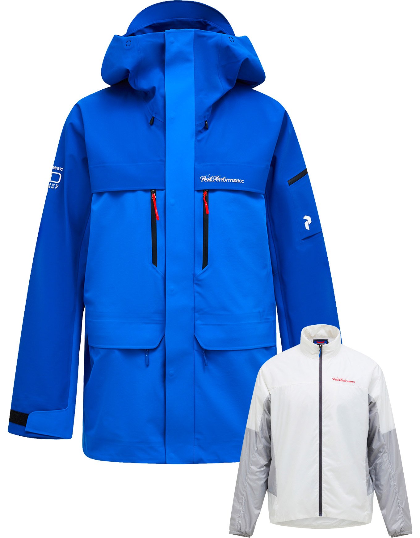 M 40Y R&D Long Gore-Tex Jacket Ice Peak Blue Island Blue + Peak Performance
