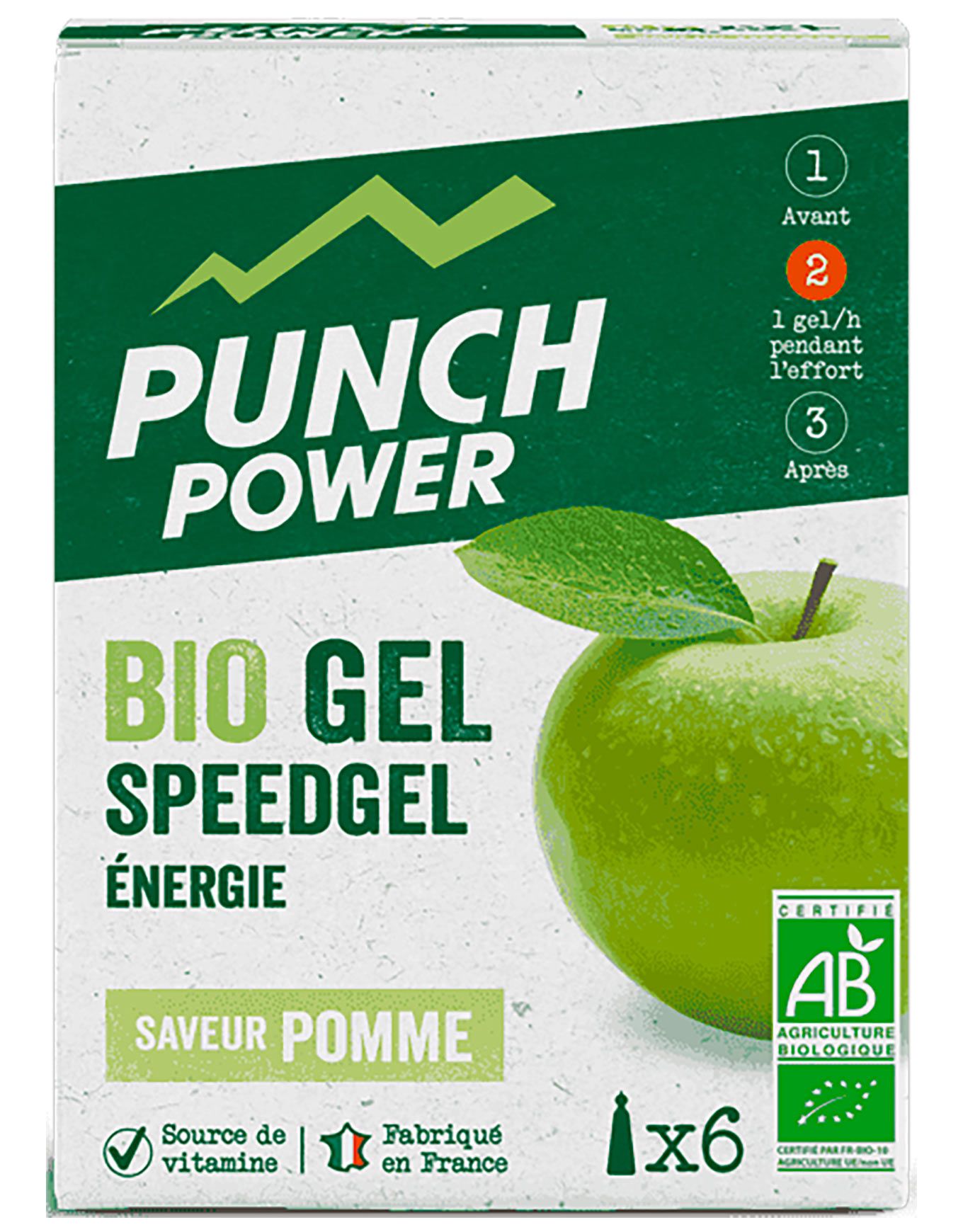 Speedgel Pomme - Boîte 6 Gels + Punch Power
