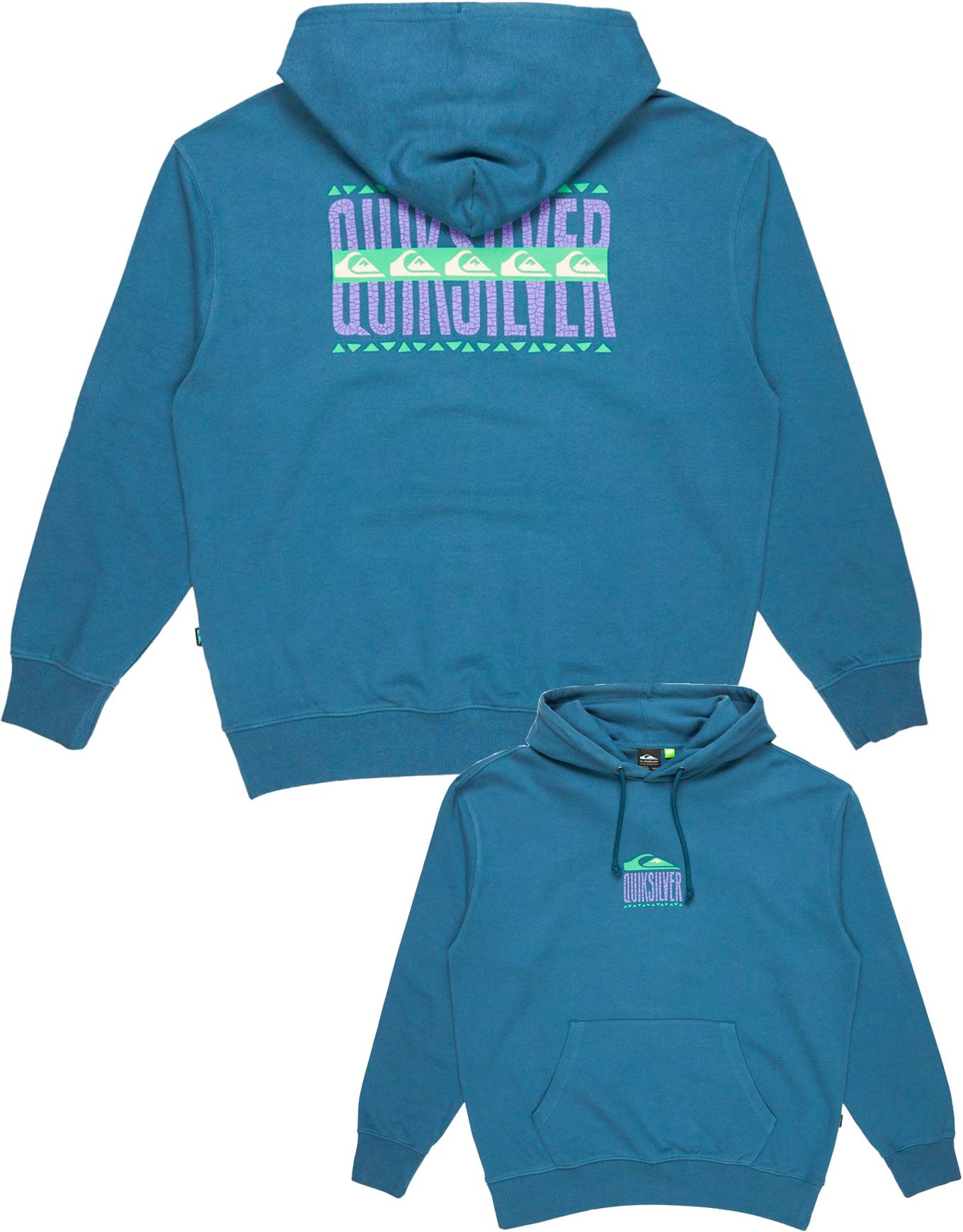 Apog Heritage Hoodie Real Teal + Quiksilver