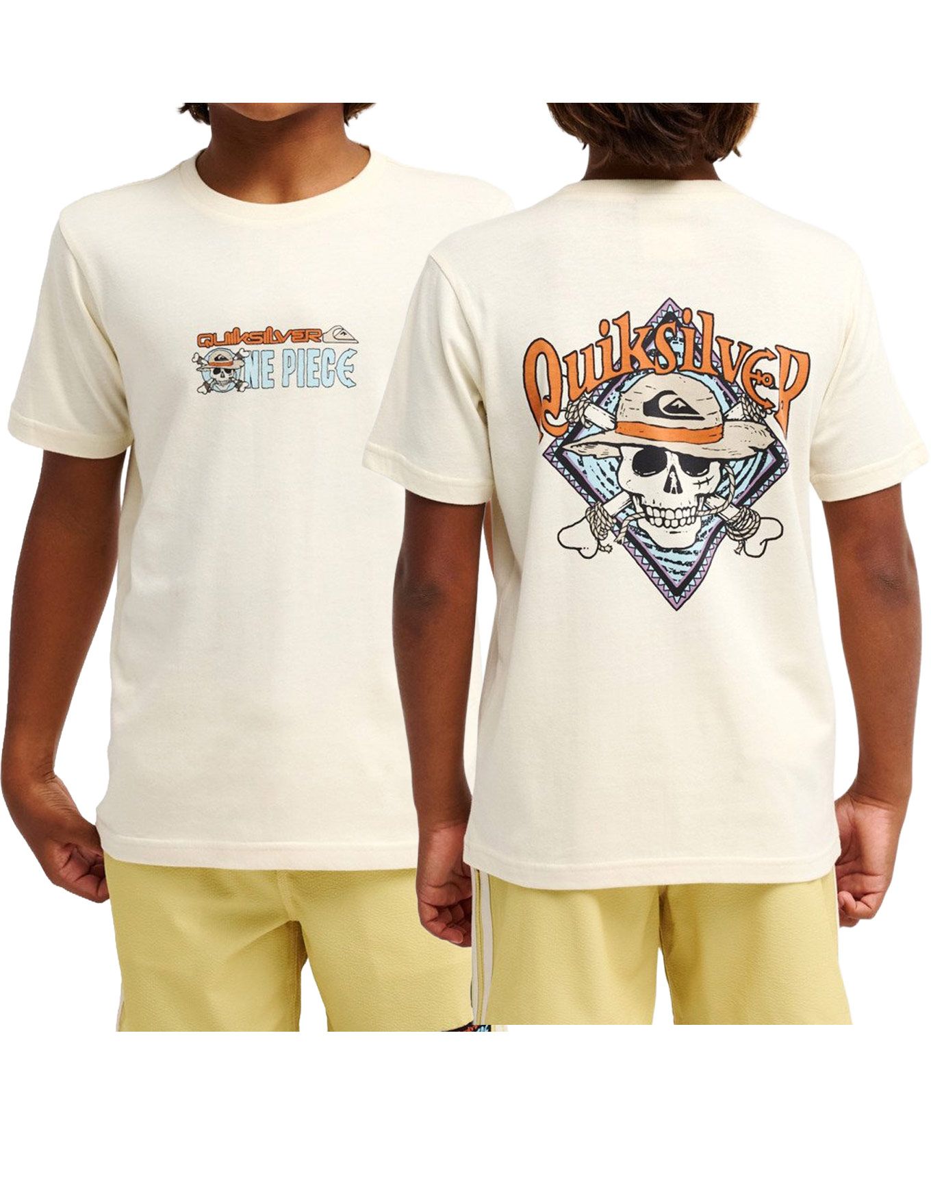 One Piece Quiksilver Pirates Island SS Youth Bone White + Quiksilver