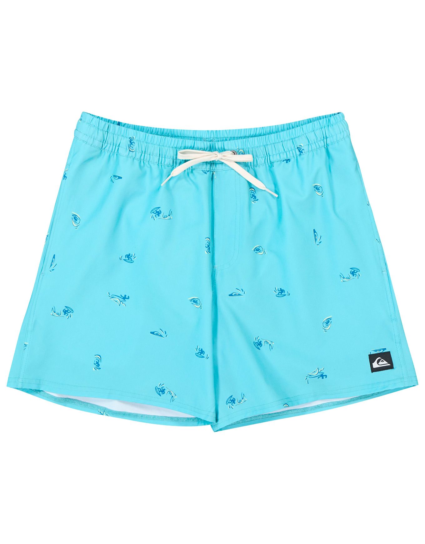 Stretch Printed Volley 16 Aqua Spaced Out + Quiksilver