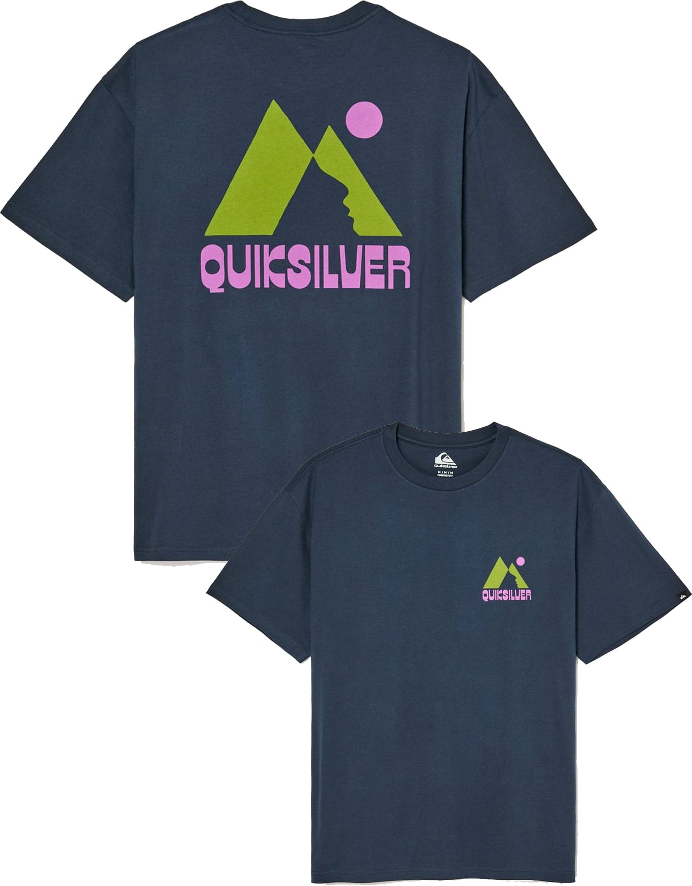 Peak SS Tee Dark Navy + Quiksilver