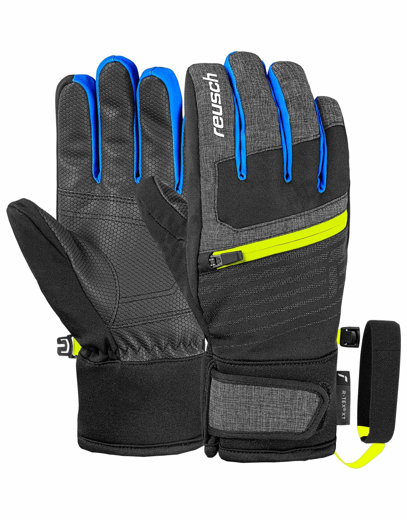 Reusch Leo R-TEX® XT Jr Black/Melange/Safety Yellow/Brillant blue + Reusch
