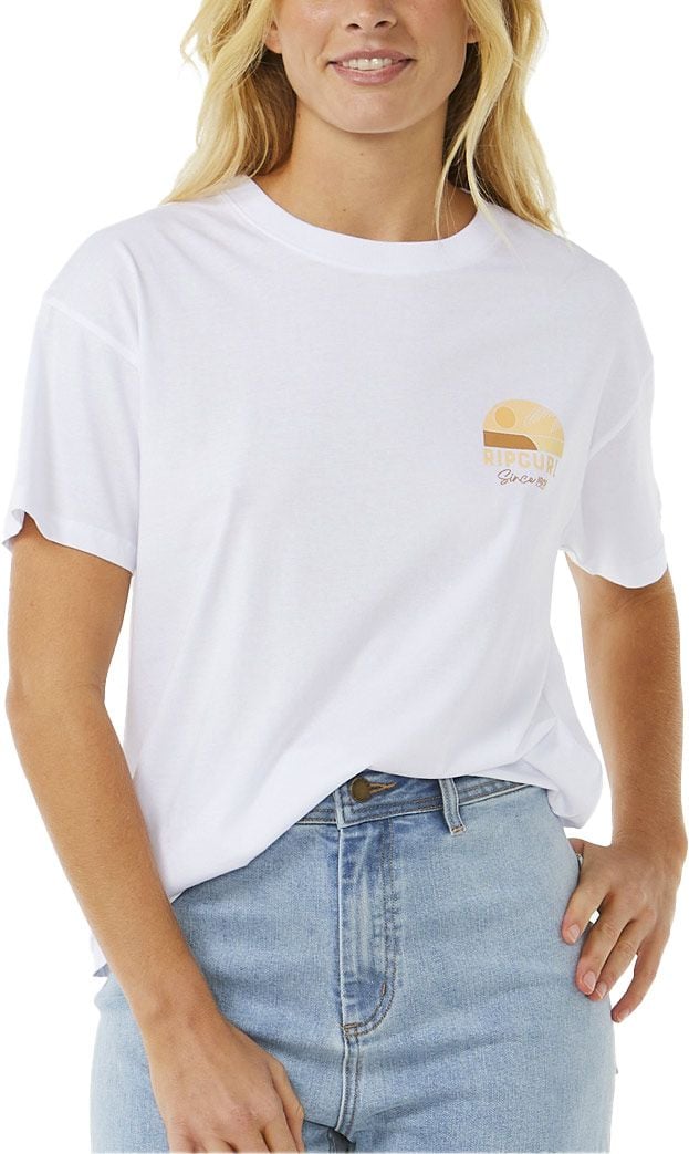 Line Up Relaxed Tee White + Rip Curl