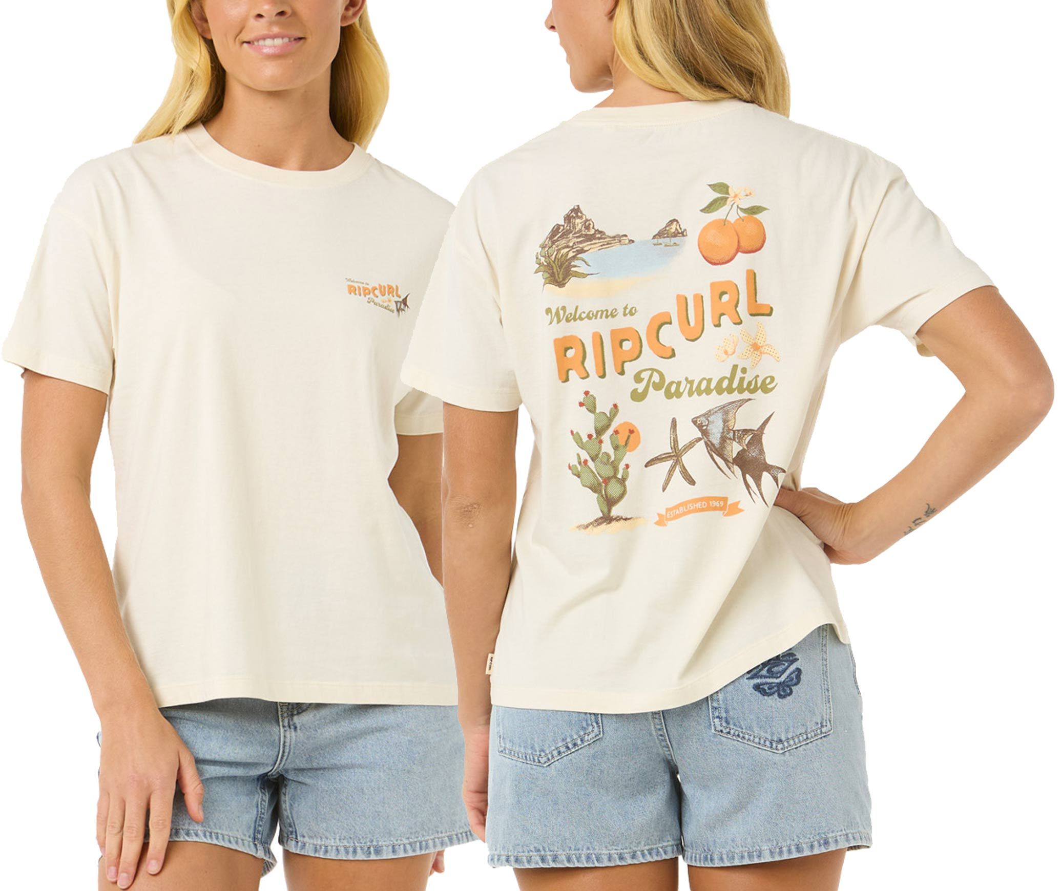 Cala Vadella Relaxed Tee W Bone + Rip Curl