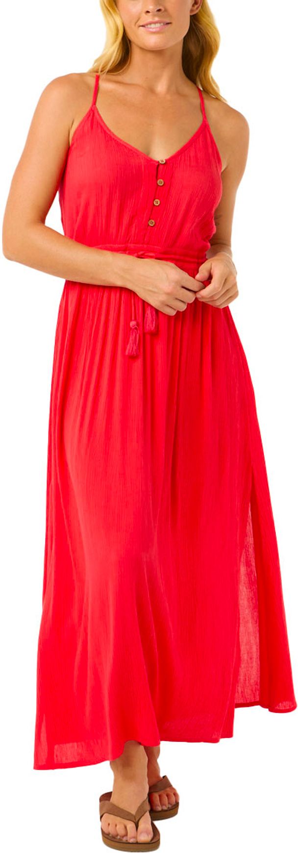 Classic Surf Maxi Dress W Hibiscus Red + Rip Curl