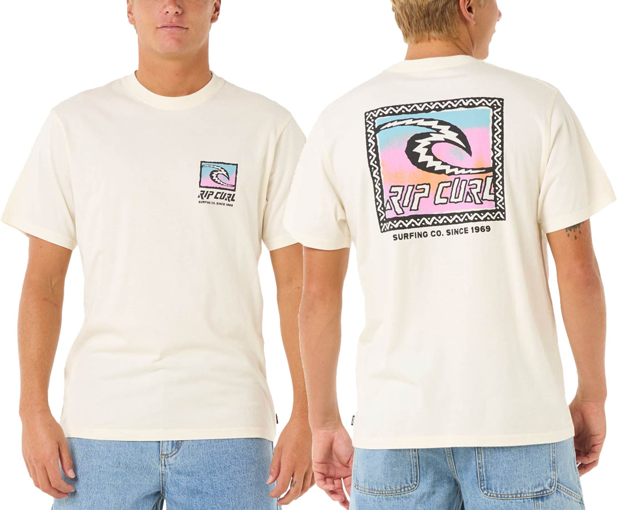Raw Energy Trad Tee M Bone + Rip Curl