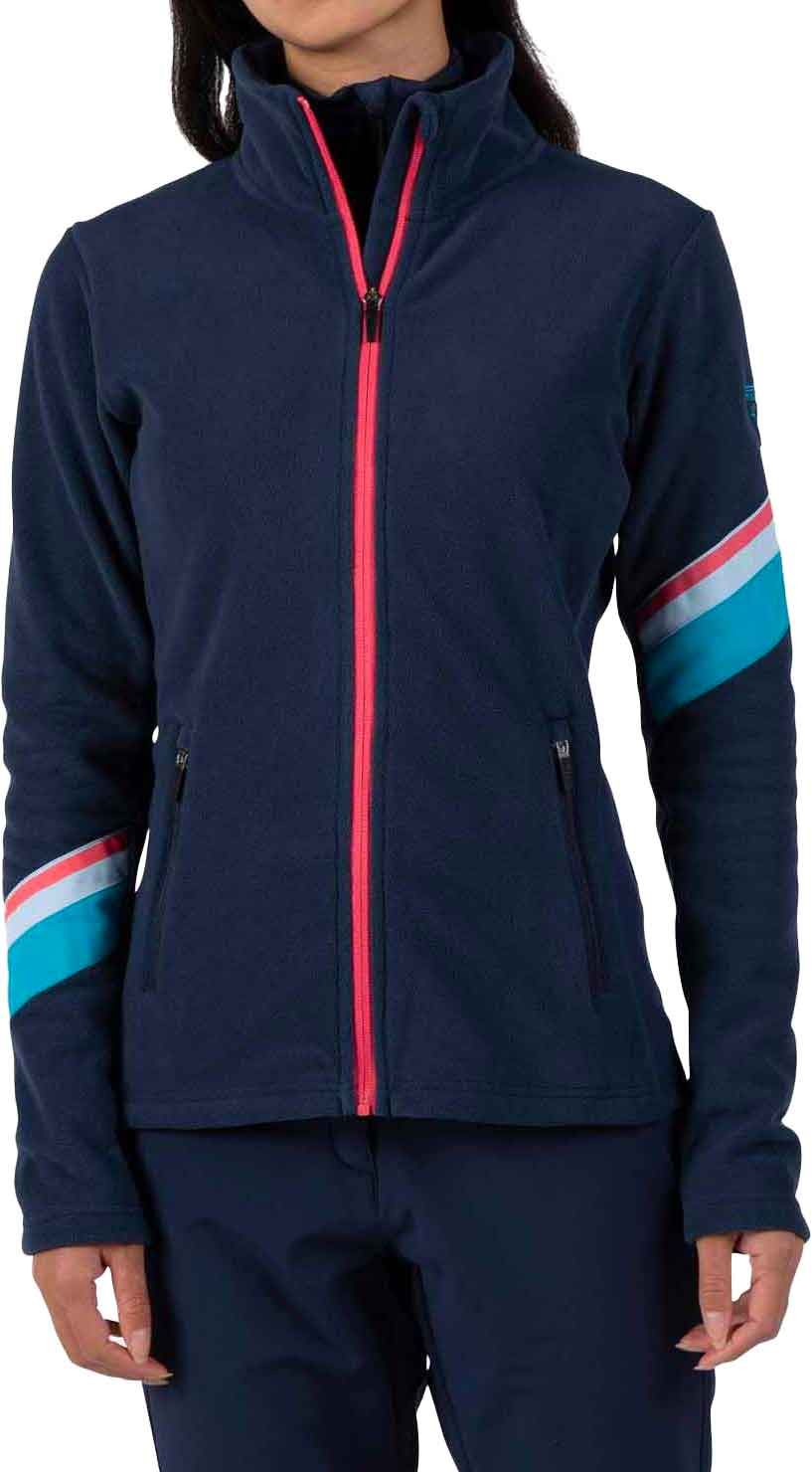 W Strawpile Fleece Fz Dark Navy + Rossignol