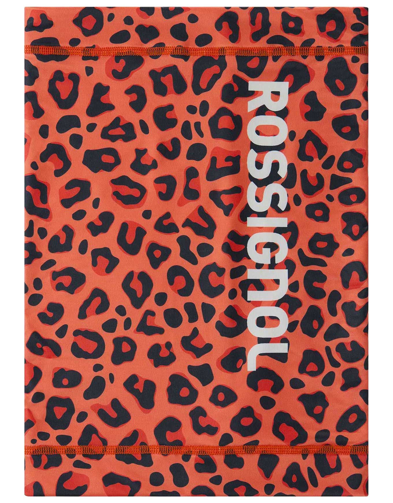 Allover Neck Warmer Orange Wild Leopard Print + Rossignol