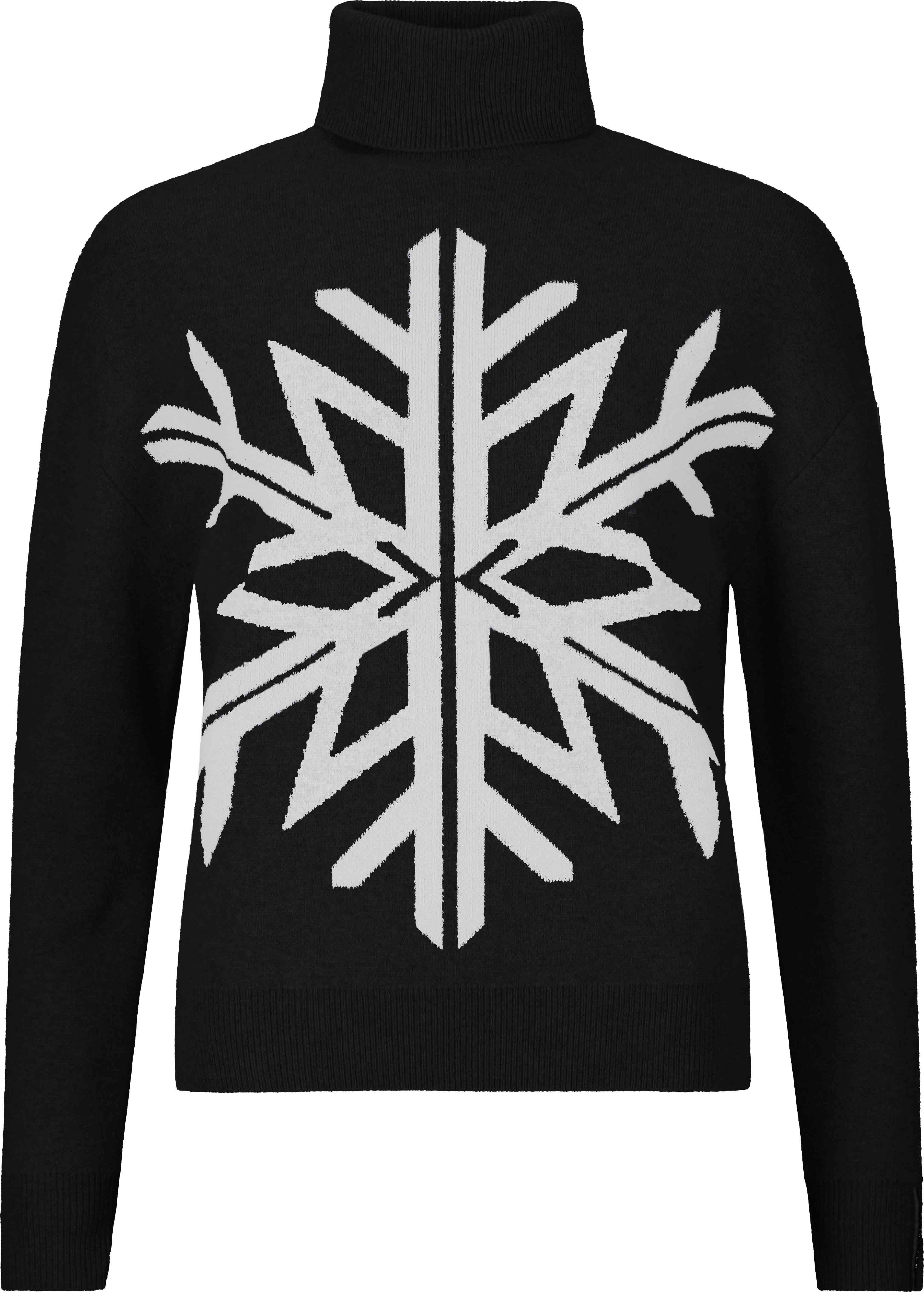 W Patterned Turtle Neck Sweat Black + Rossignol