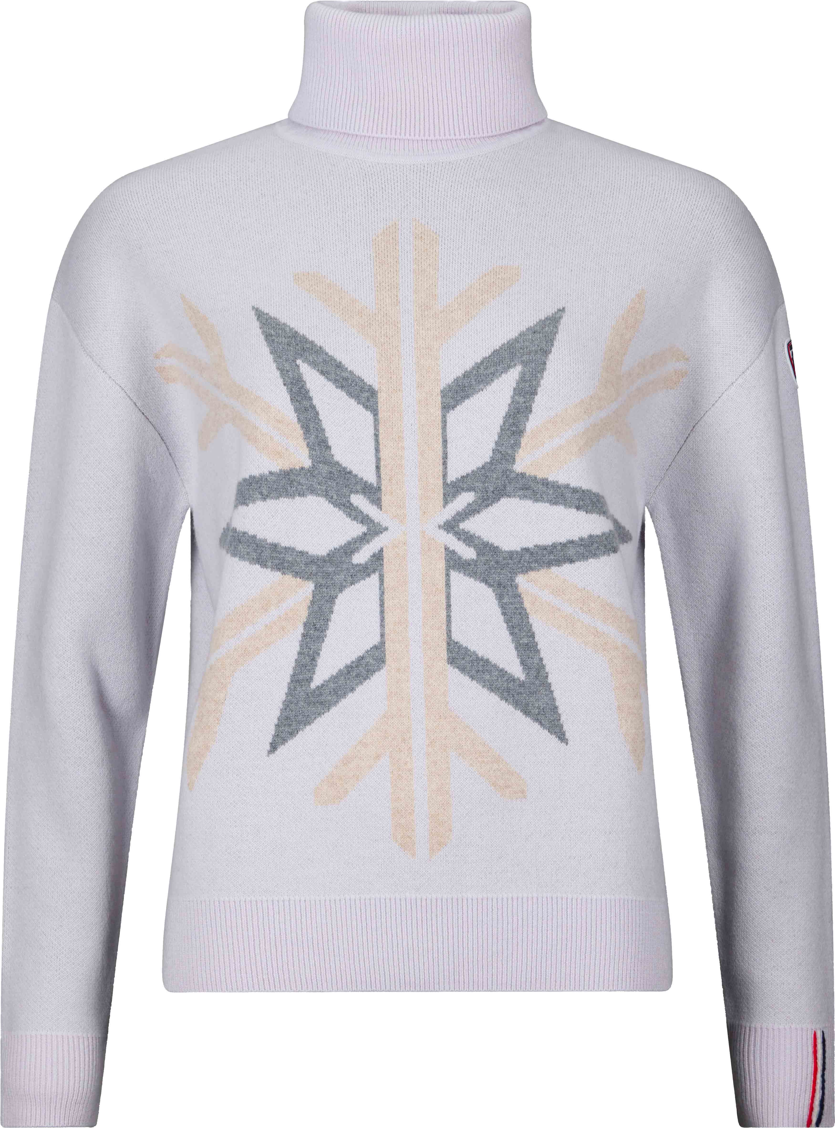 W Patterned Turtle Neck Sweat Silver Cloud + Rossignol