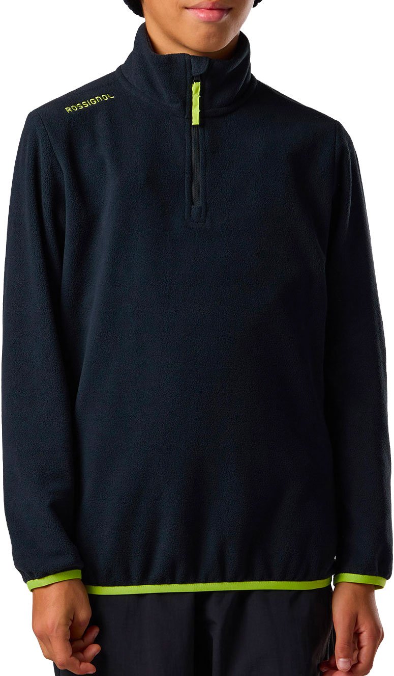Jr Quarter Zip Polar Fleece Black + Rossignol