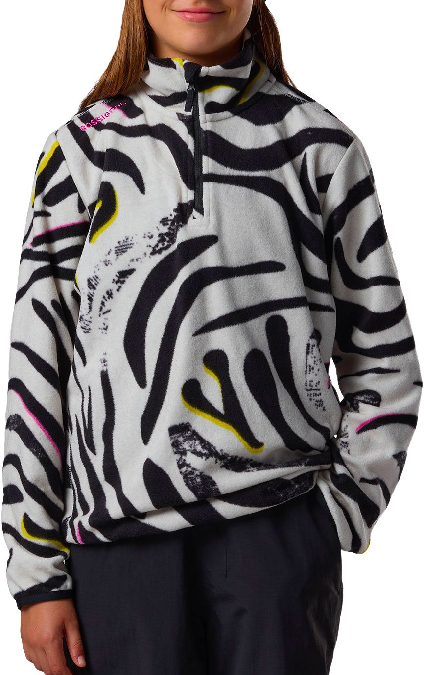 Jr Quarter Zip Polar Fleece Savage Black + Rossignol