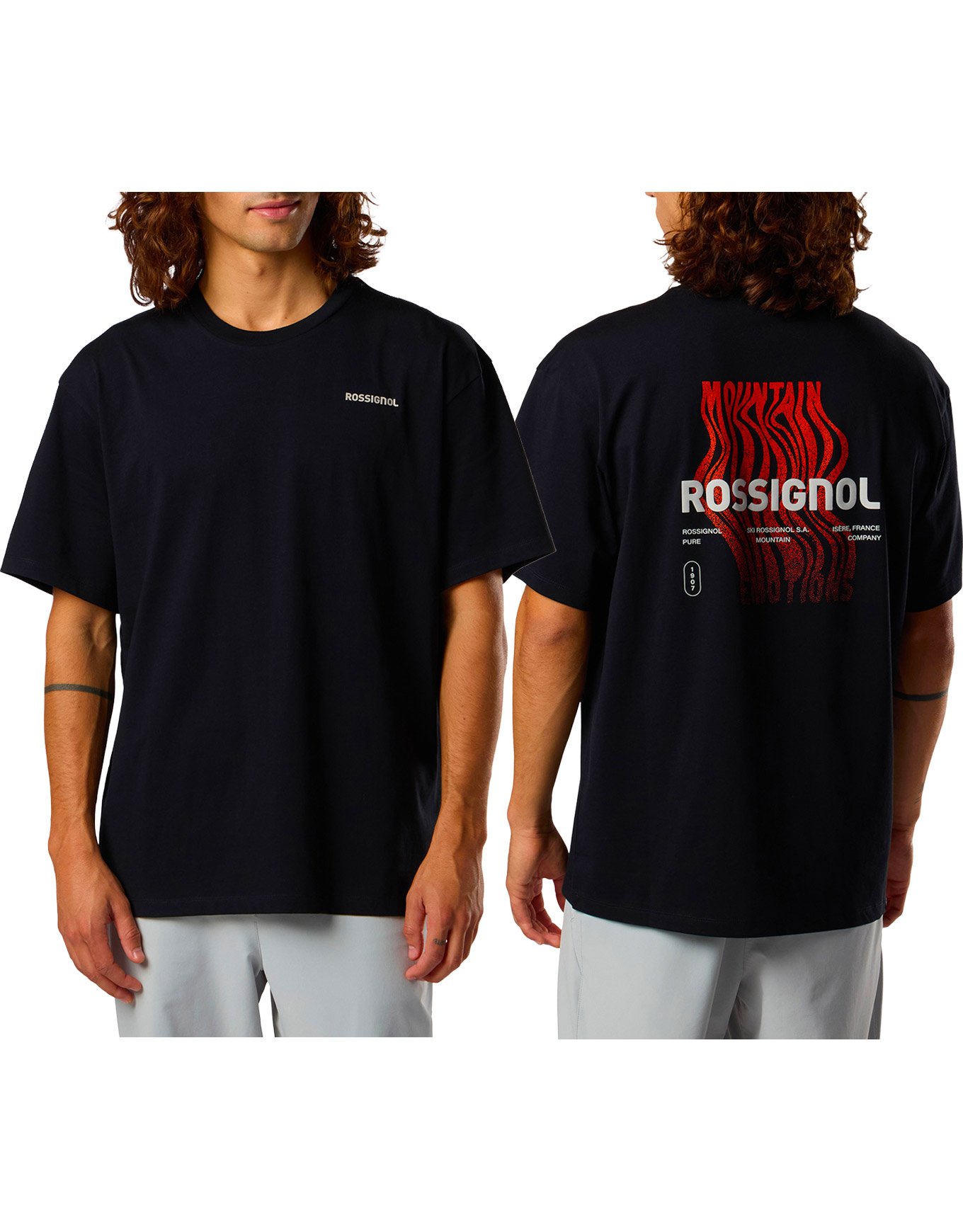 M Waterfall Relax Tee Black + Rossignol