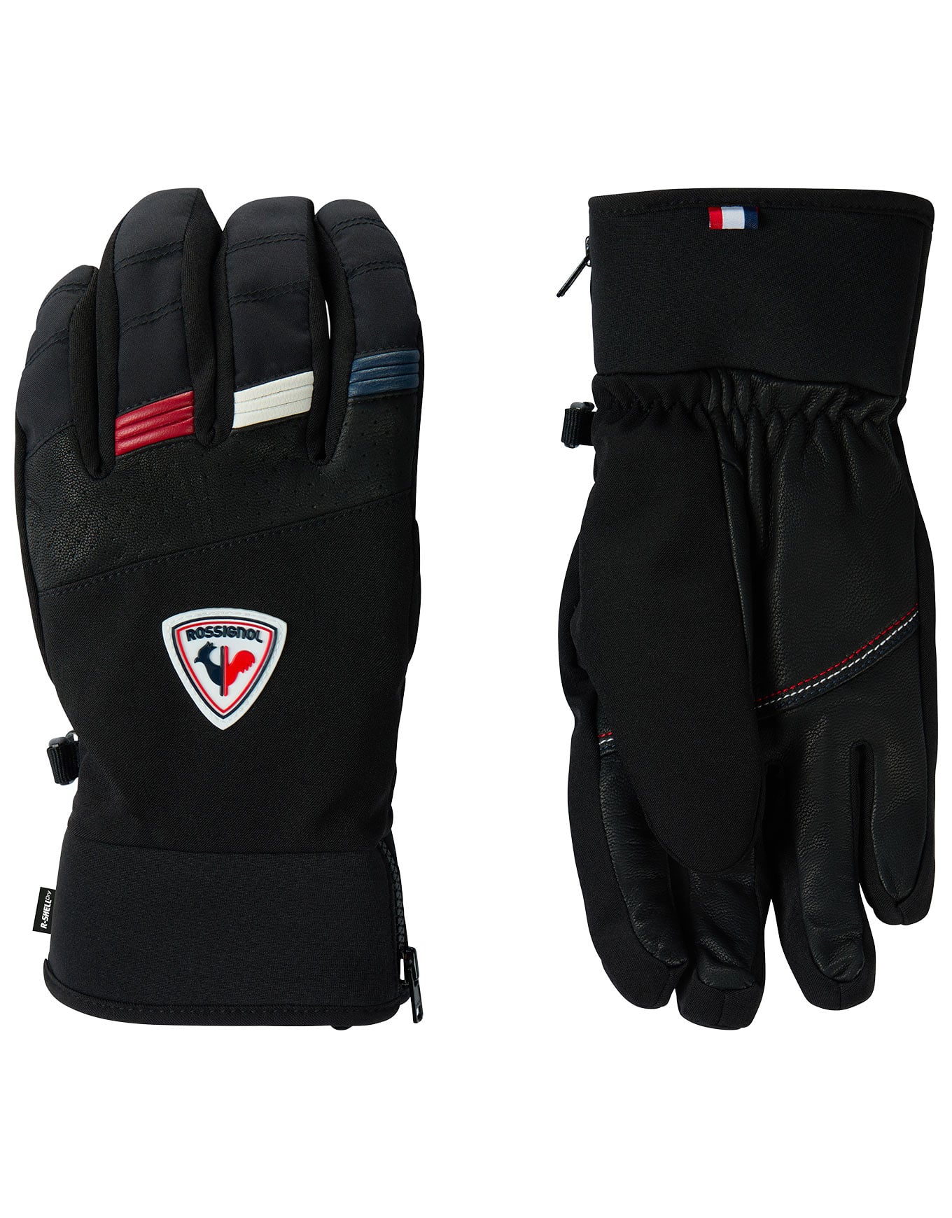 M Strato Ski Gloves R-Shell Dry Black + Rossignol