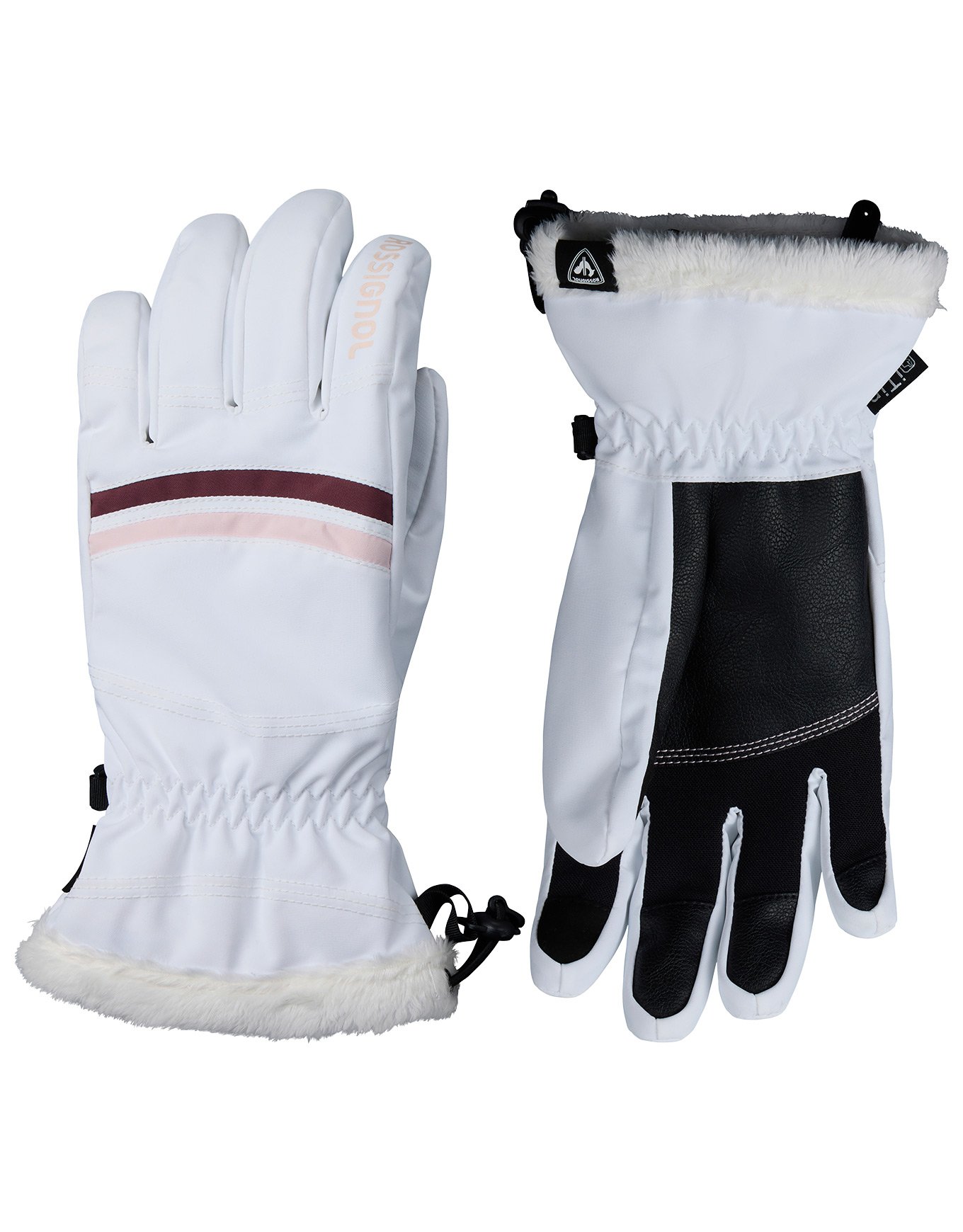 W Piste Ski Gloves R-Shell Dry White + Rossignol