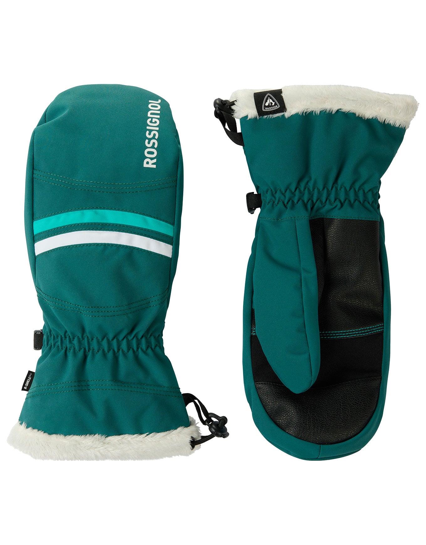 W Piste Mittens R-Shell Dry Transformative Teal + Rossignol