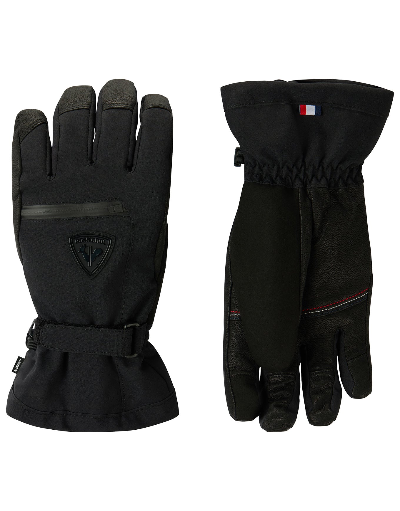W Romy Ski Gloves R-Shell Dry Black + Rossignol
