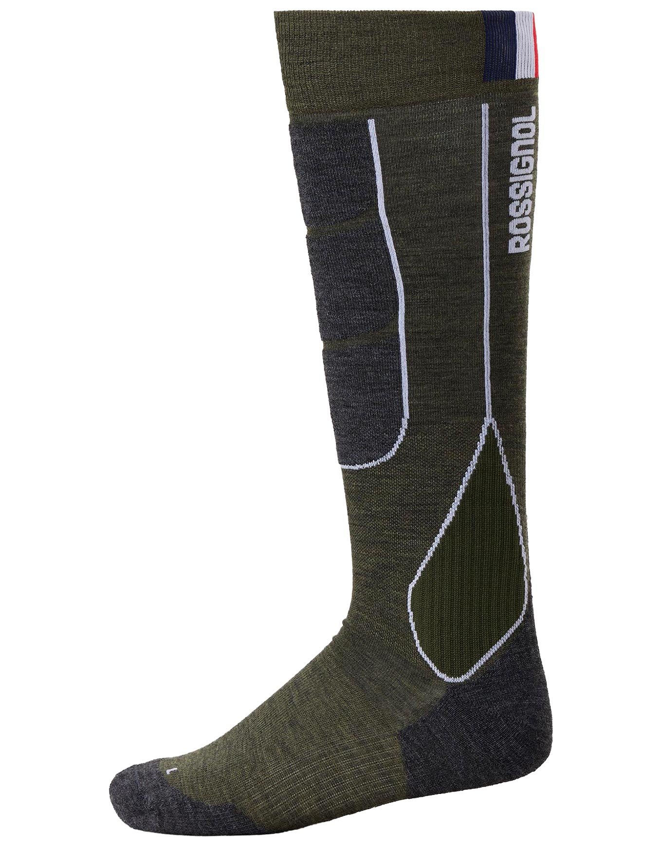 M Intermediate Ski Socks Olive Shadow + Rossignol