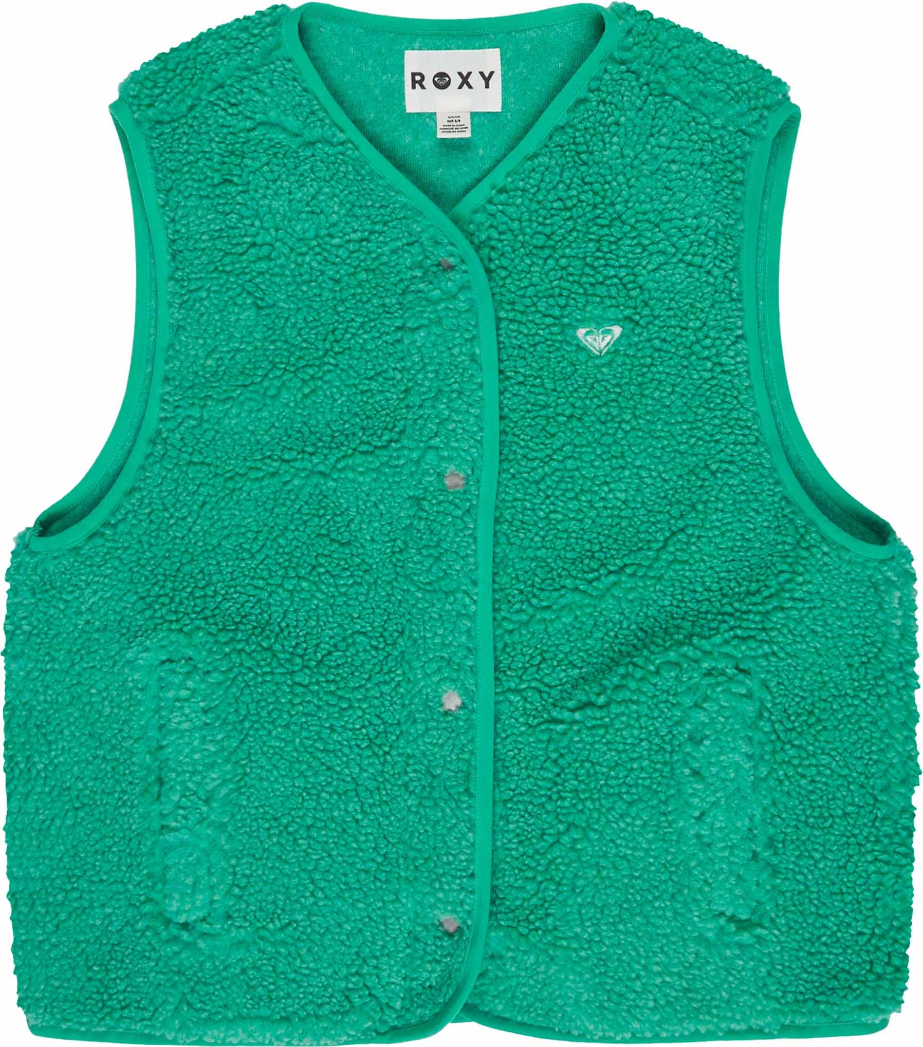 Iconic Town Fleece Vest Sea Green + Roxy