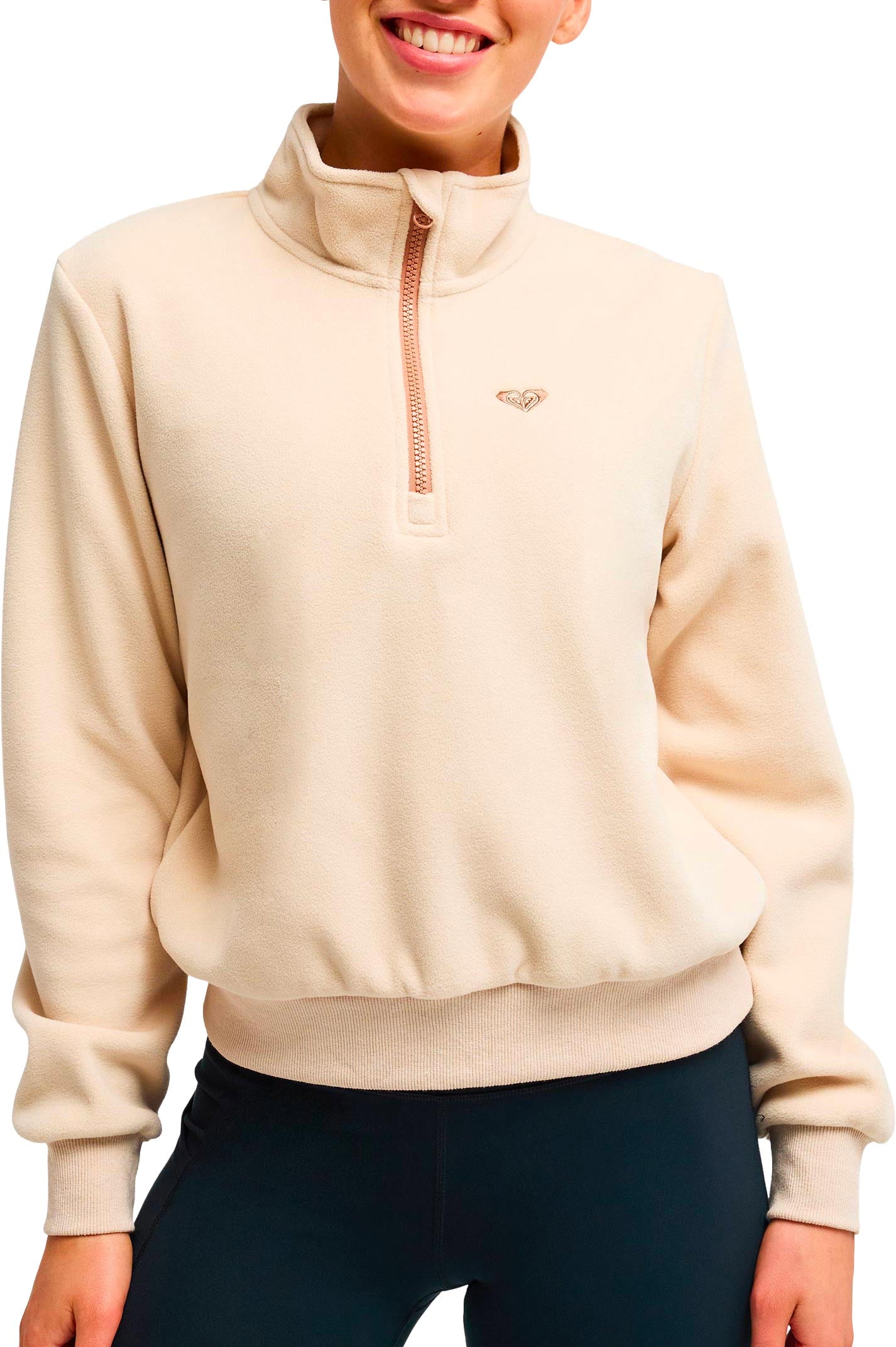 Wow Half Zip Polar Fleece Biscotti + Roxy