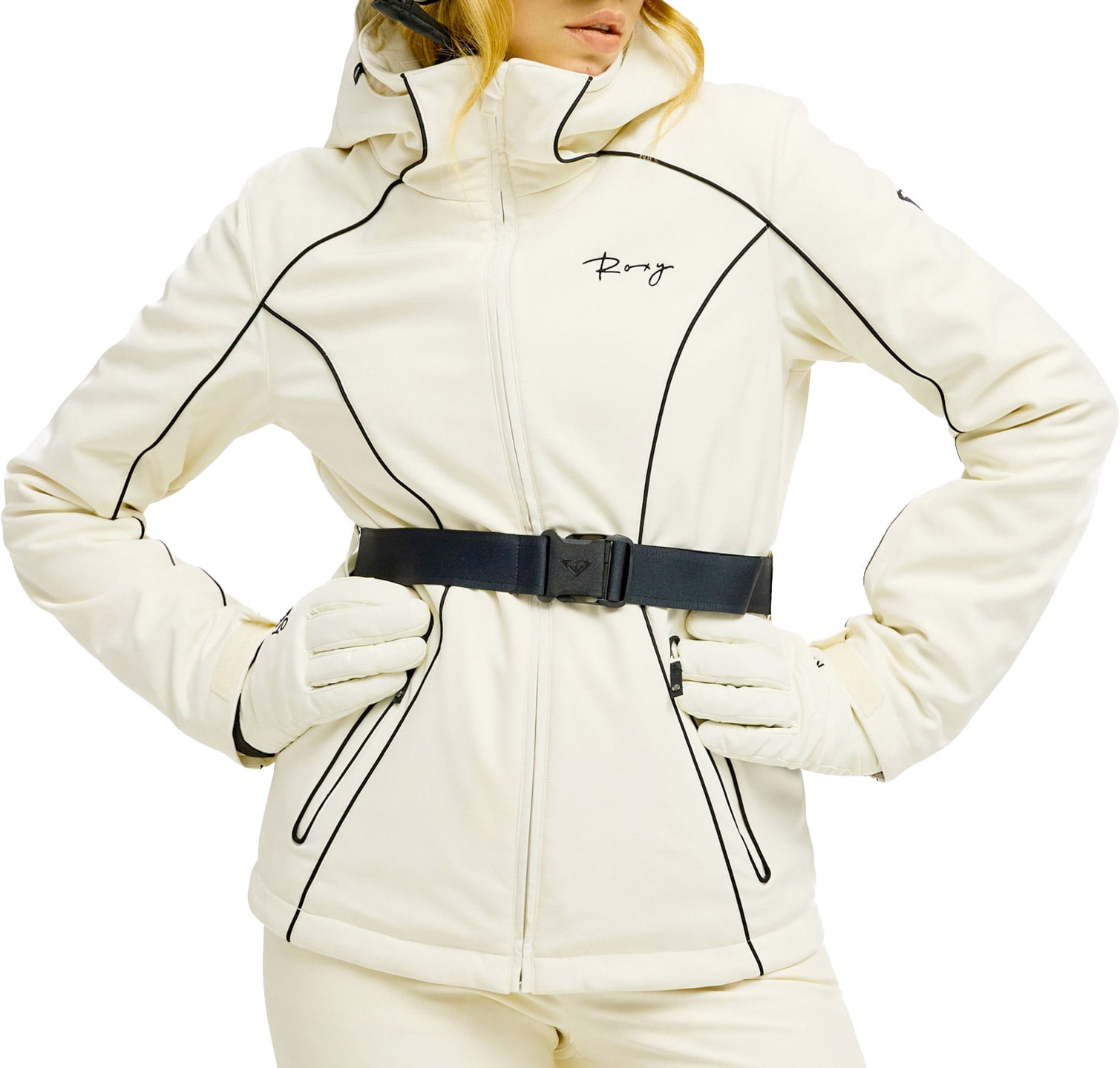15K Peak Eclipse Softshell Jacket Whisper White + Roxy