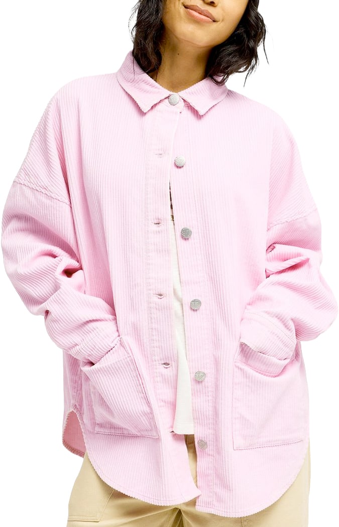 Kick Back Washed Cord Shirt Pink Lavender + Roxy