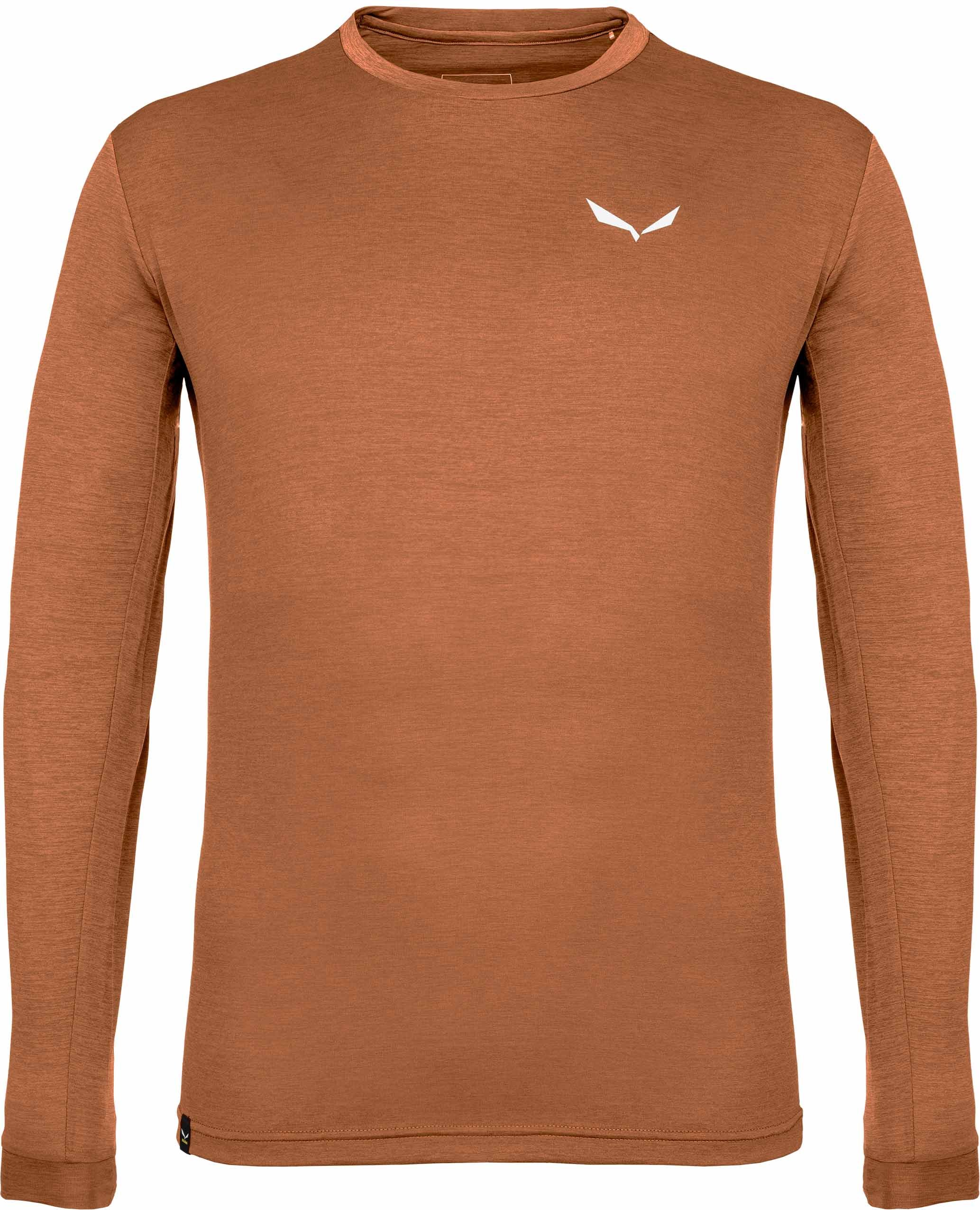 Puez Melange Dry M L/S Tee Bombay Brown Melange + Salewa