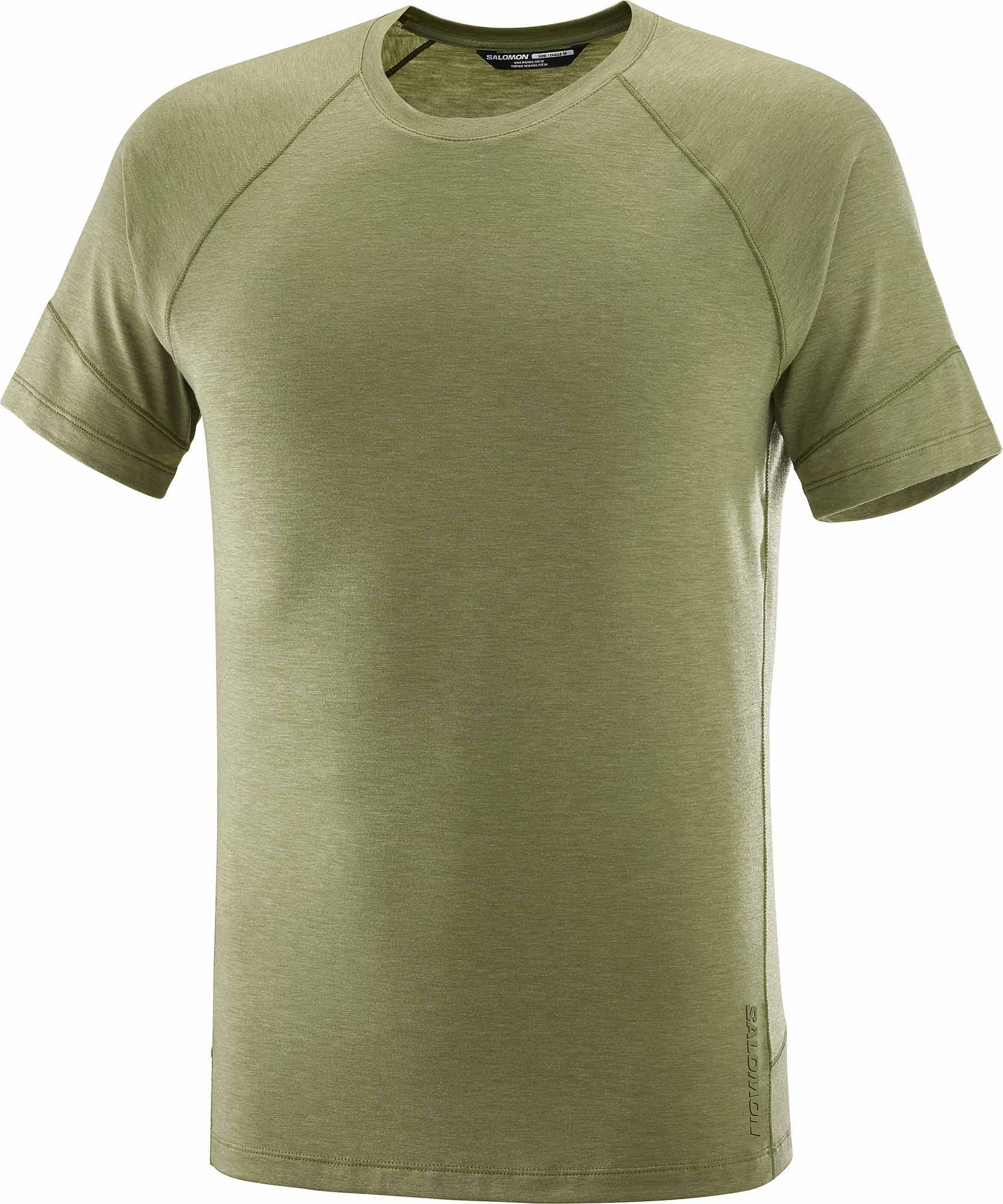 Runlife SS Tee M Deep Lichen Green Heather + Salomon