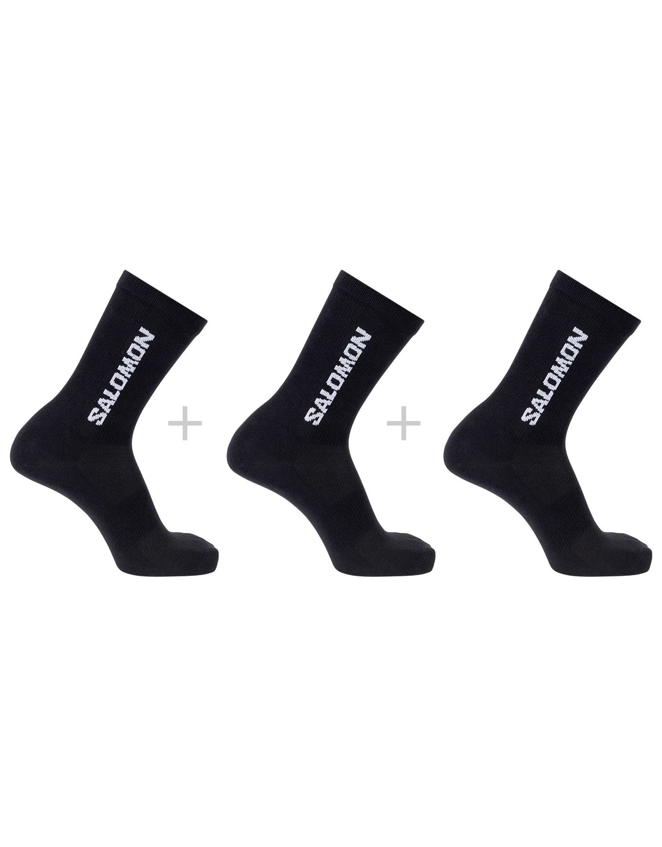 Socks Everyday Lite Crew 3-Pack Black + Salomon