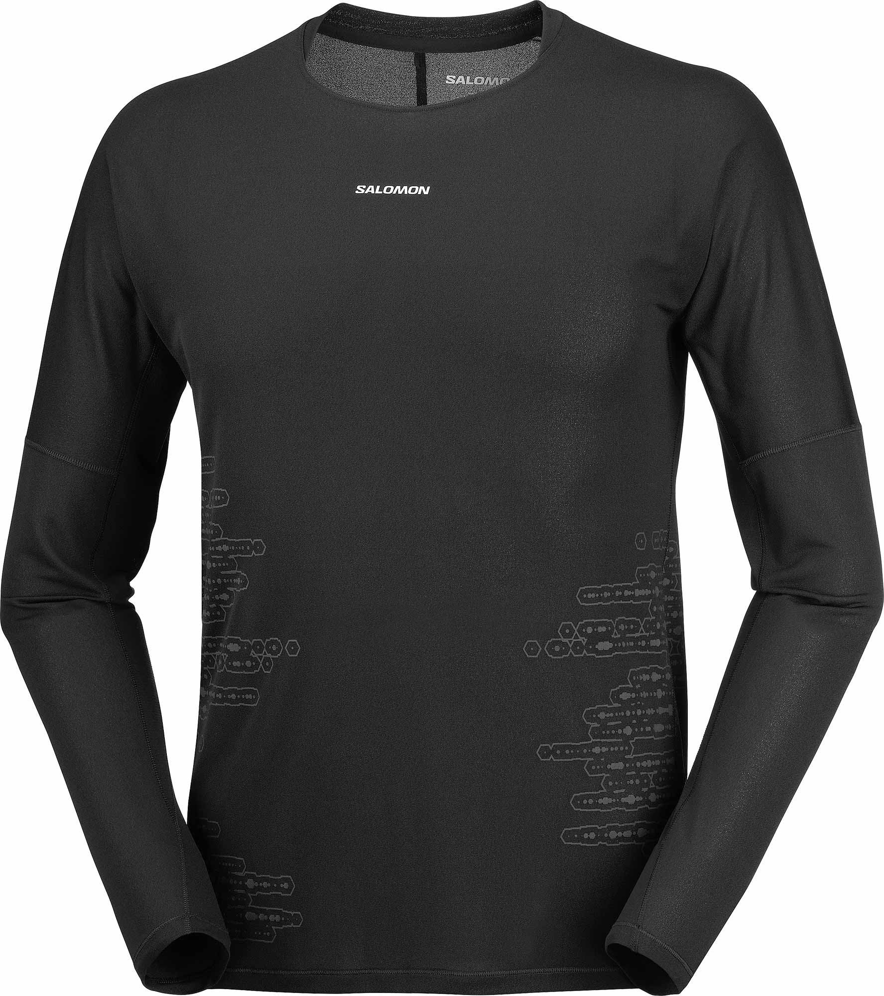 Sense Aero LS Tee GFX M Deep Black Black Beauty + Salomon