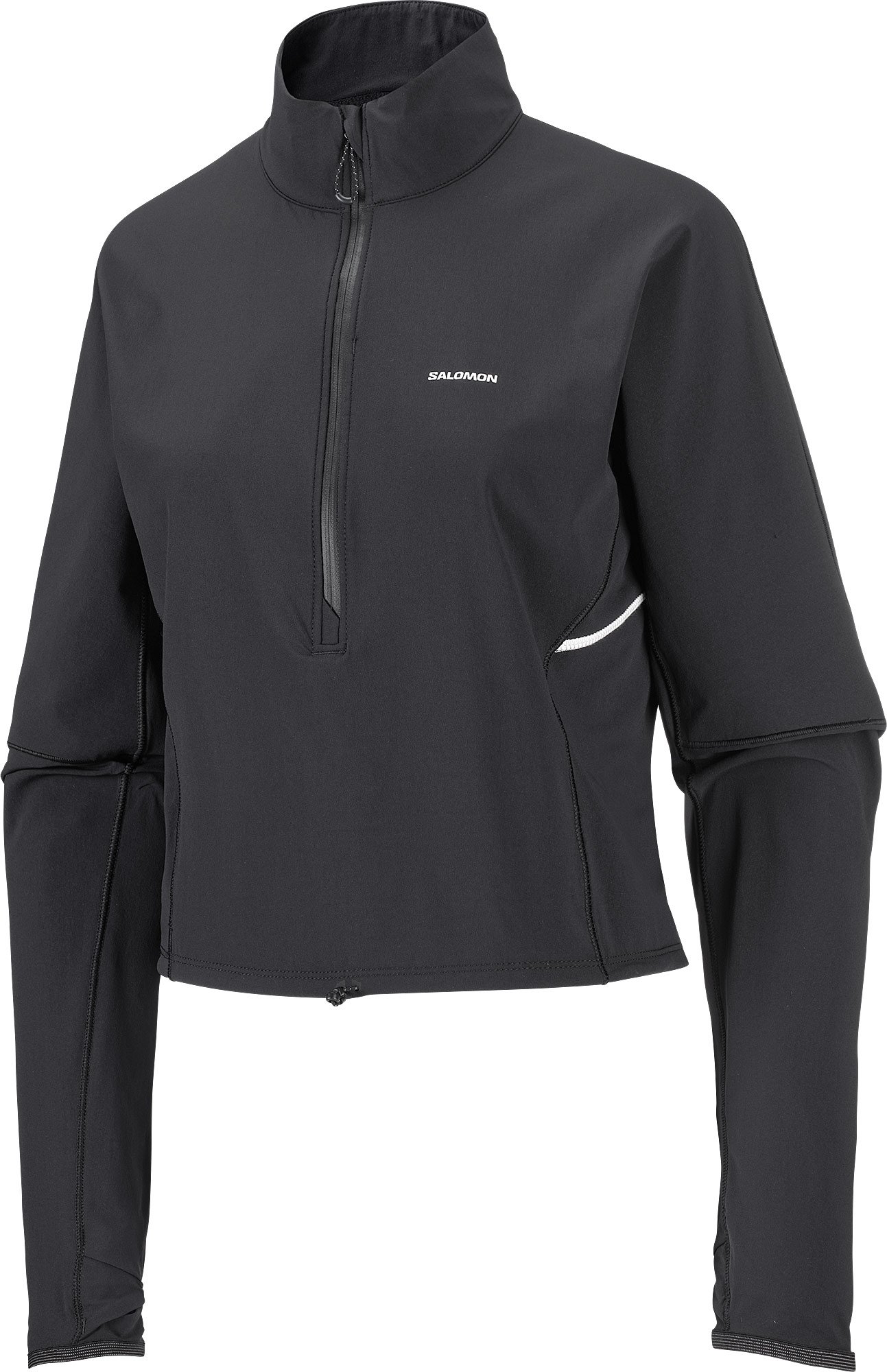 Sense Aero Hybrid Crop Pullover W Deep Black + Salomon