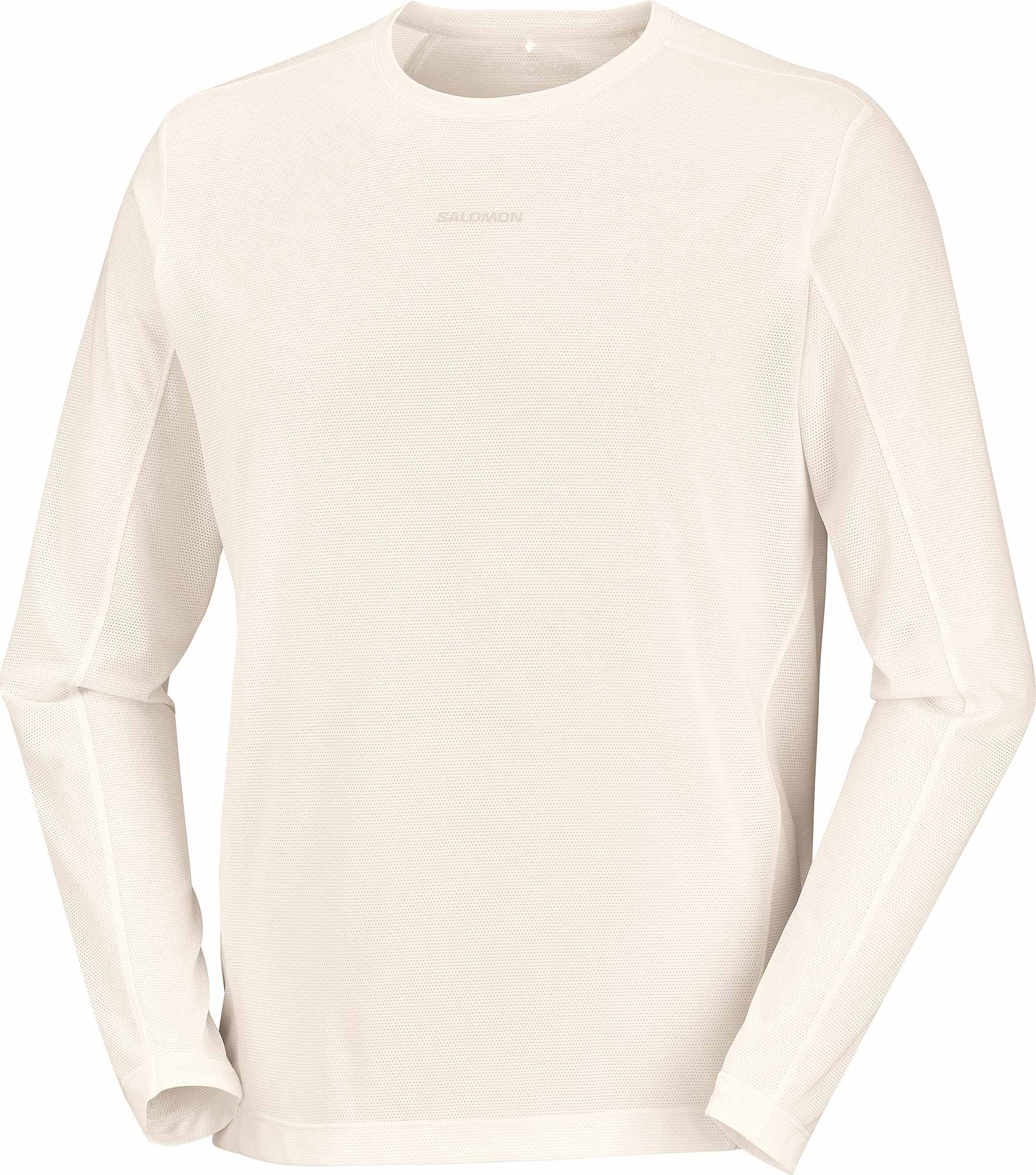 Shkout Core LS Tee GFX M Whisper White Pink Frosting Icy Pink + Salomon