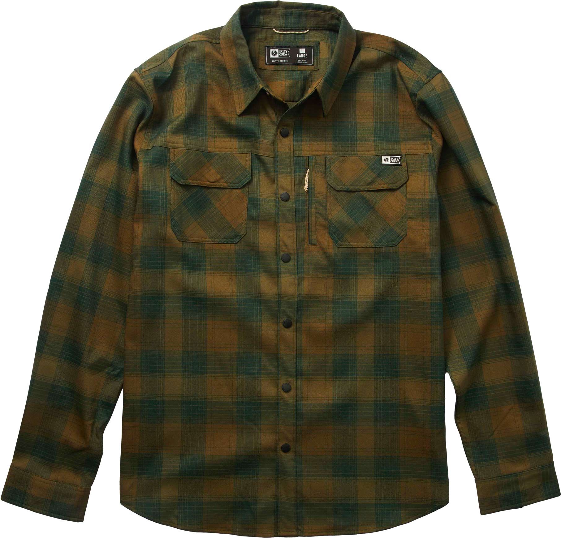 Fathom L/S Tech Flannel Olive + Salty Crew