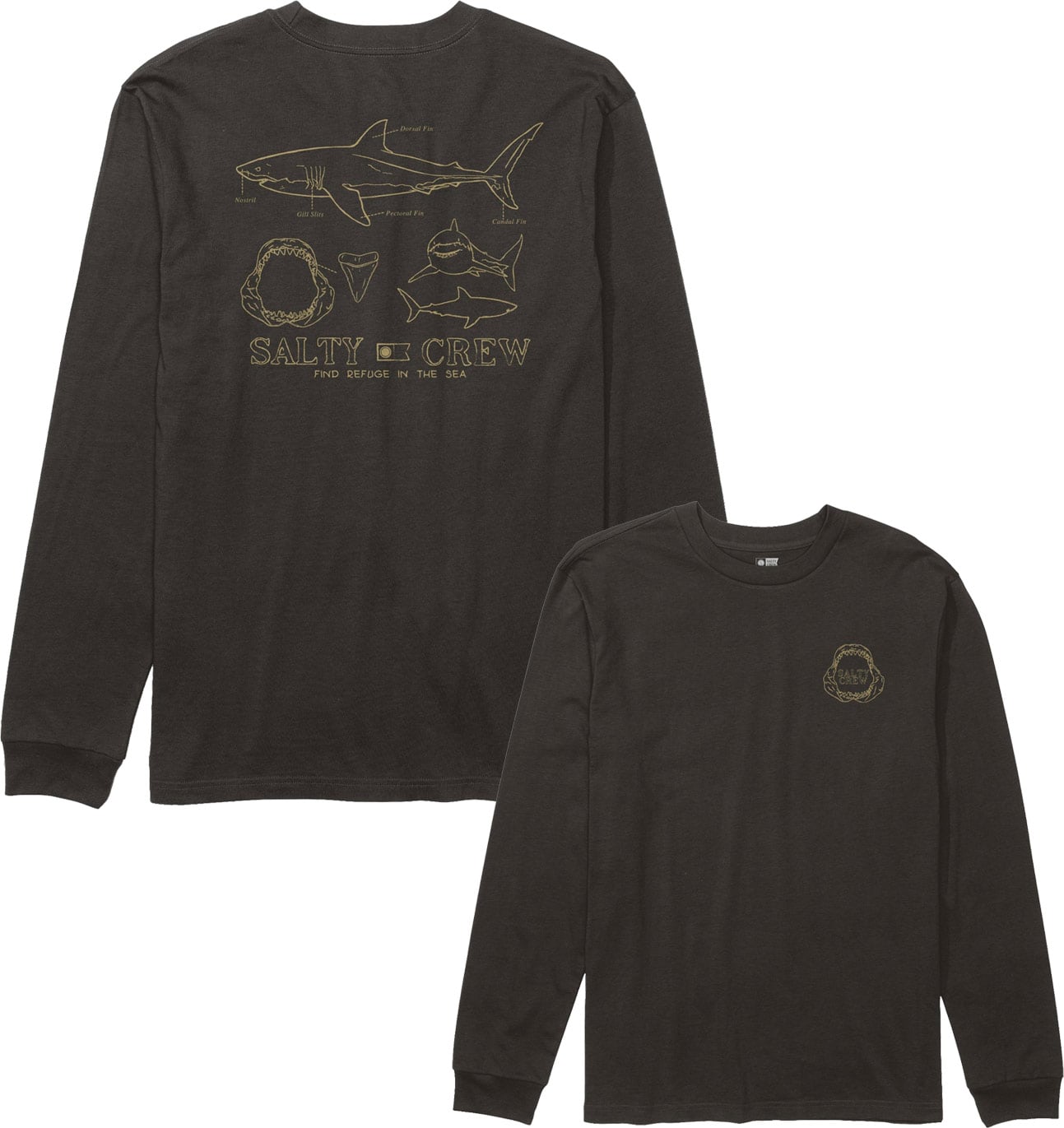 Great White LS Tee Black + Salty Crew