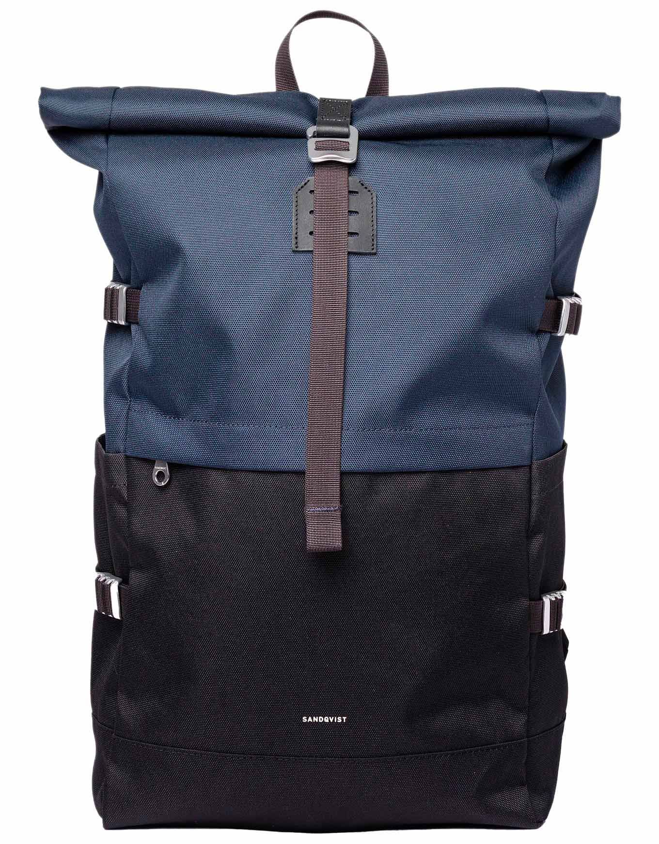 Sandqvist Icon Rolltop Backpack L Black/Navy Sacs à dos : Snowleader