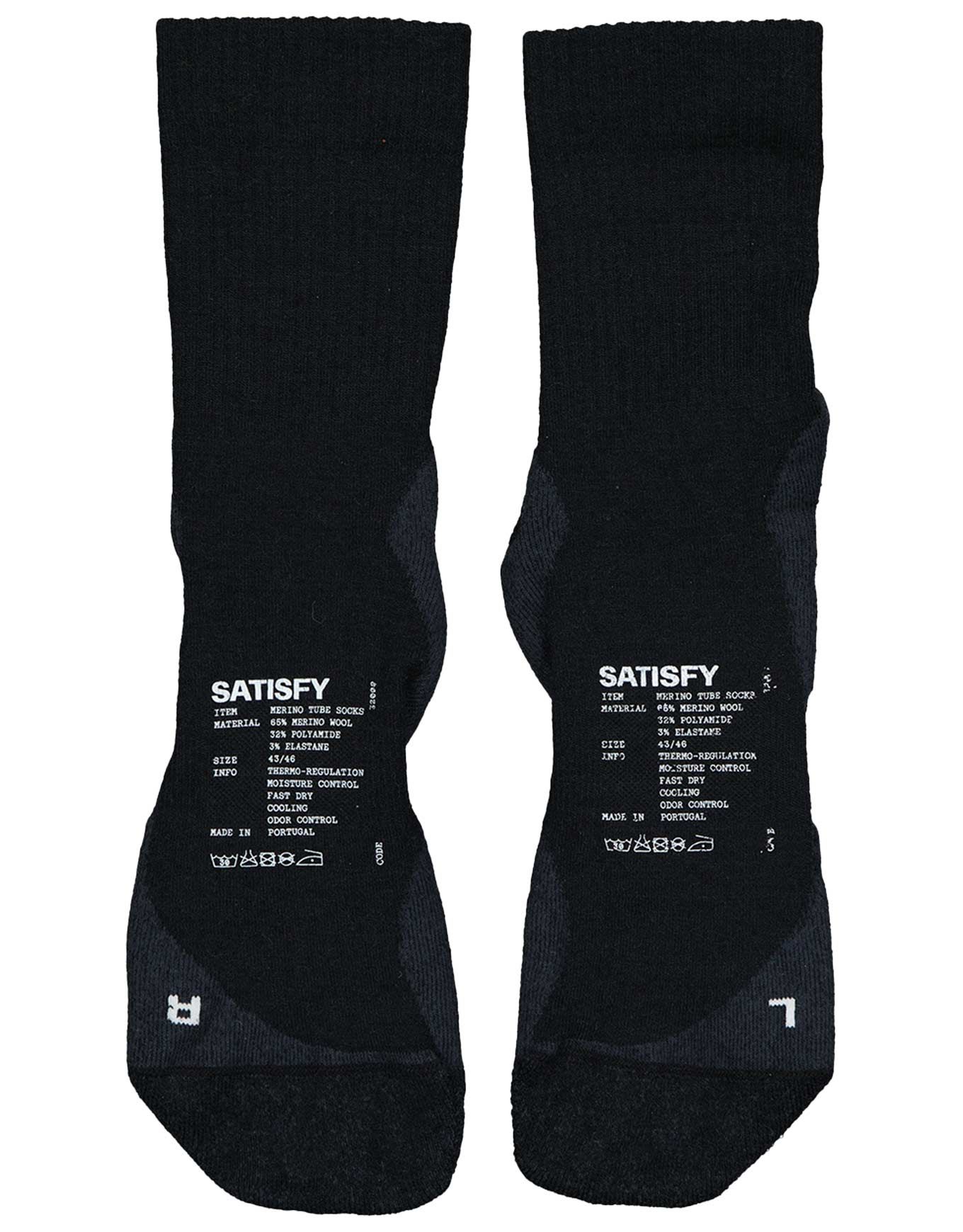 Merino Nylon Tube Socks Black + Satisfy
