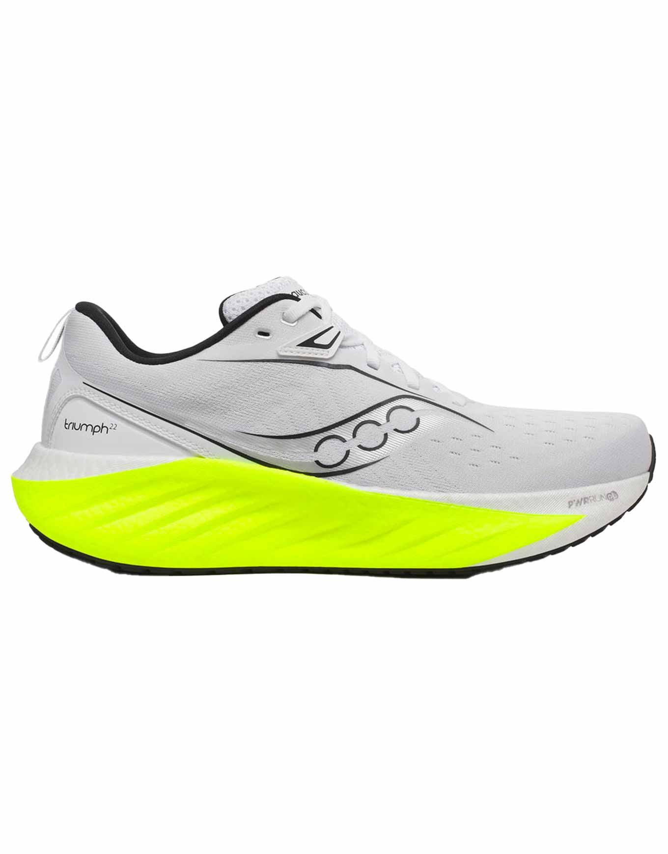 Running Road 22 Triumph Women's ホワイト/シトロン 22 triumph Saucony Shoes Road Women's | Foam White in スパイク・シューズ