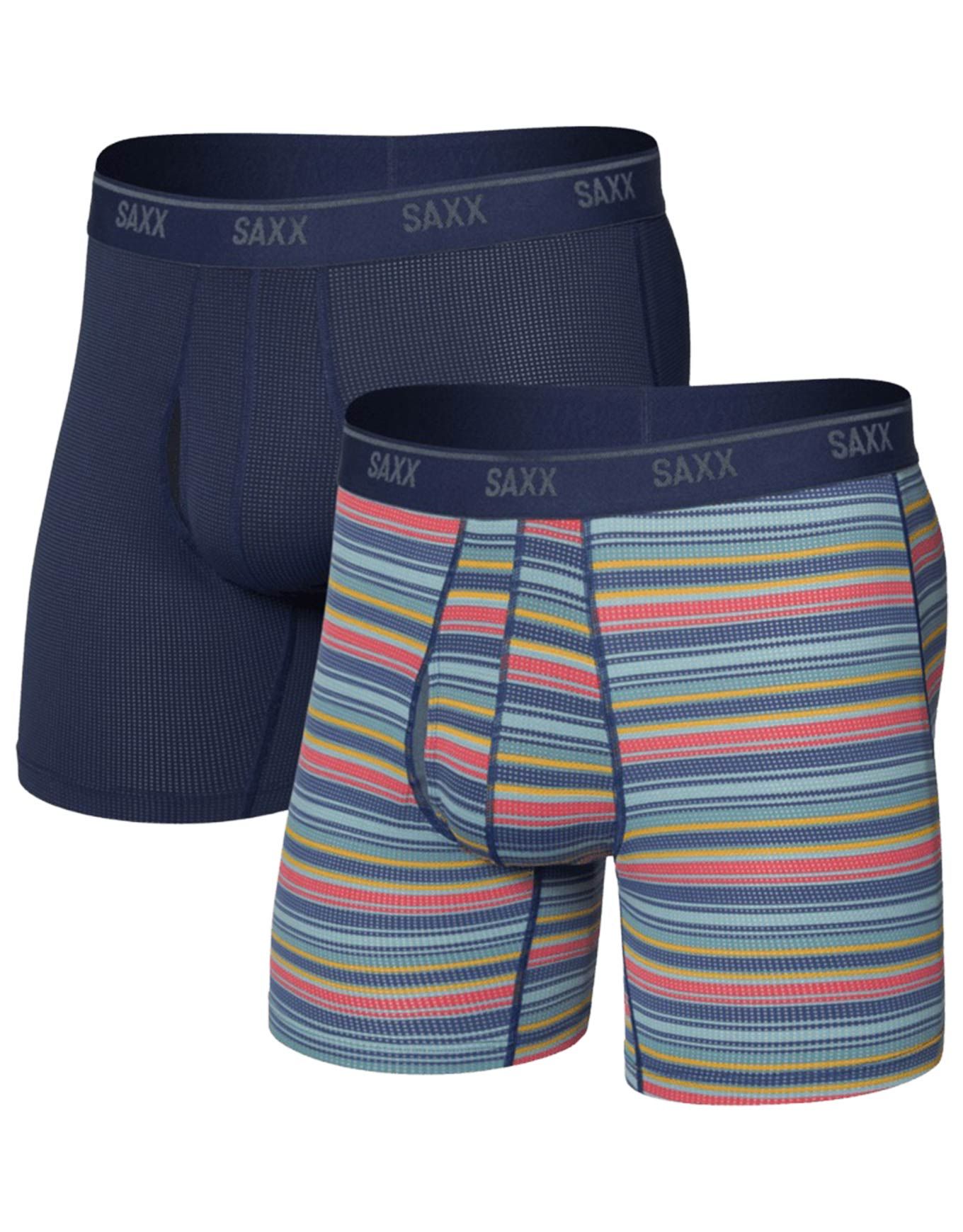 Quest Quick-Dry Mesh BB Fly 2pk Harvest Stripe/Maritime + Saxx Underwear