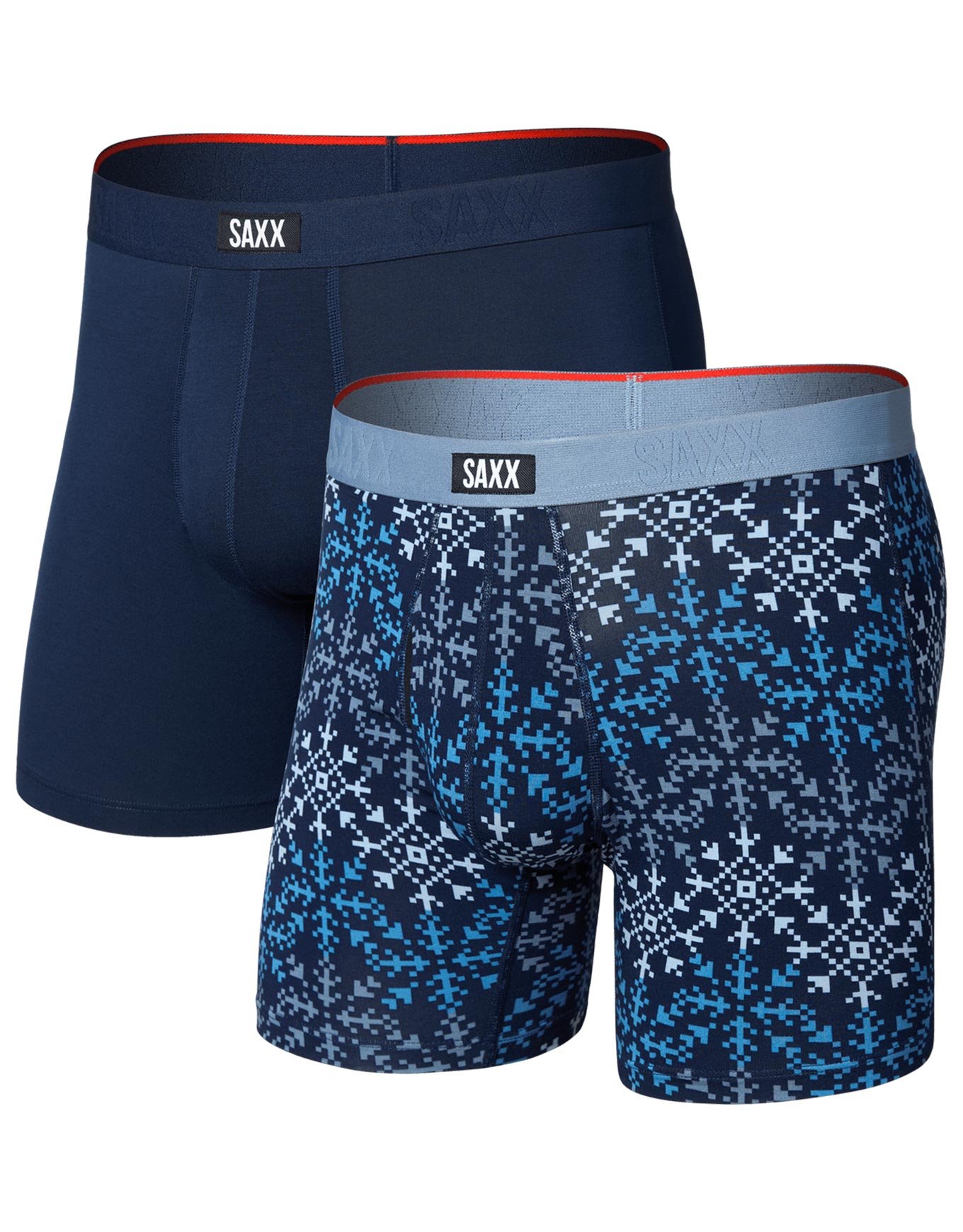 Vibe Xtra Soft Comfort BB Fly 2pk Snowflake Chevron/Maritime + Saxx Underwear