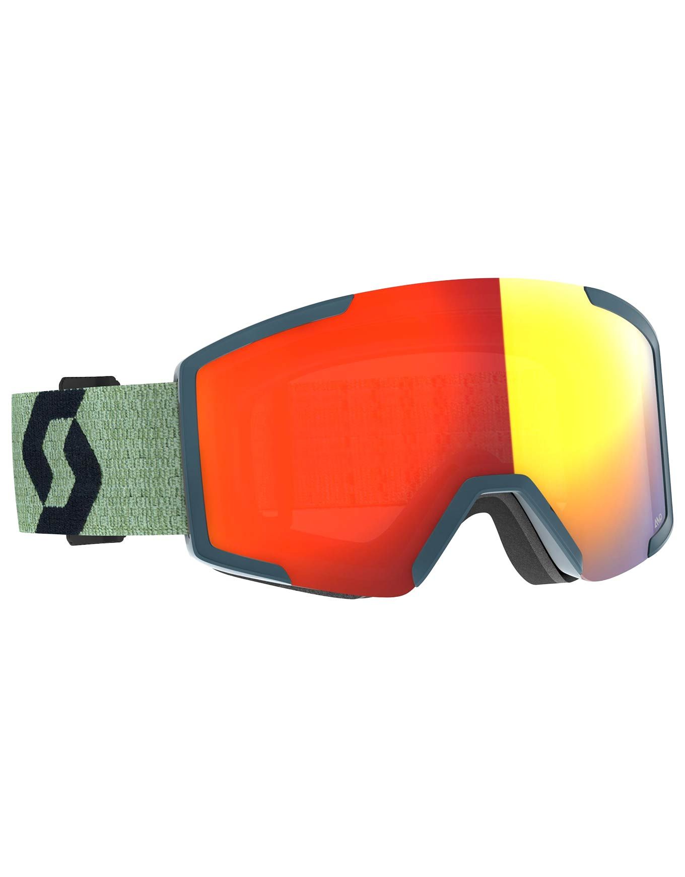 Shield Soft Green / Black / Enhancer Red Chrome + Scott