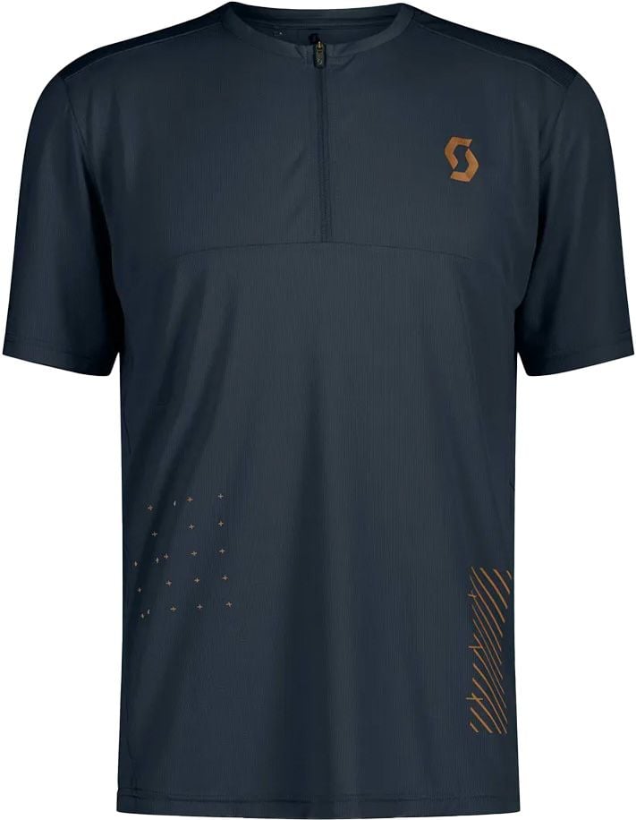 Trail Vertic Zip SS Tee M Dark Blue + Scott