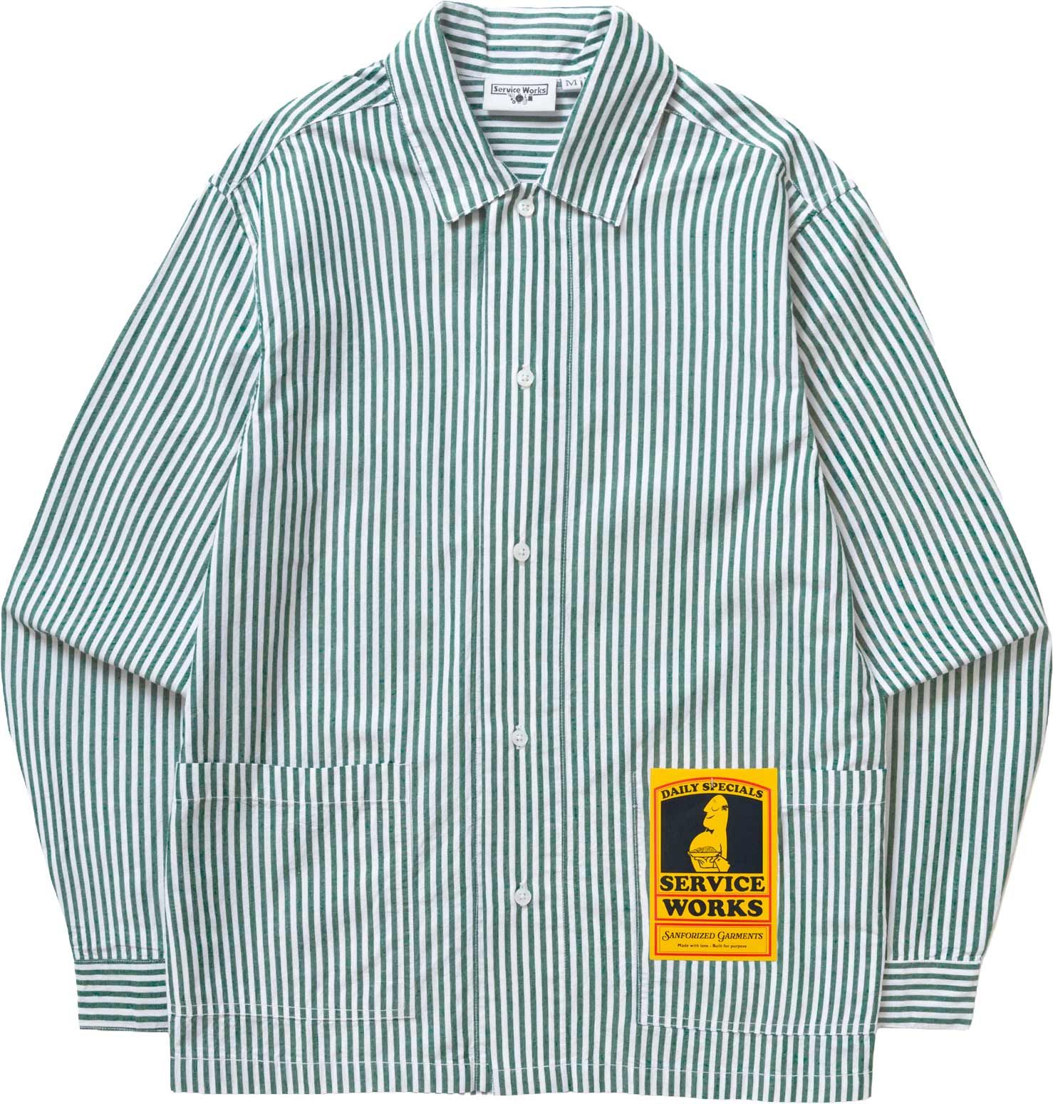 Poplin Stripe Waiter Shirt Forest + Service Works